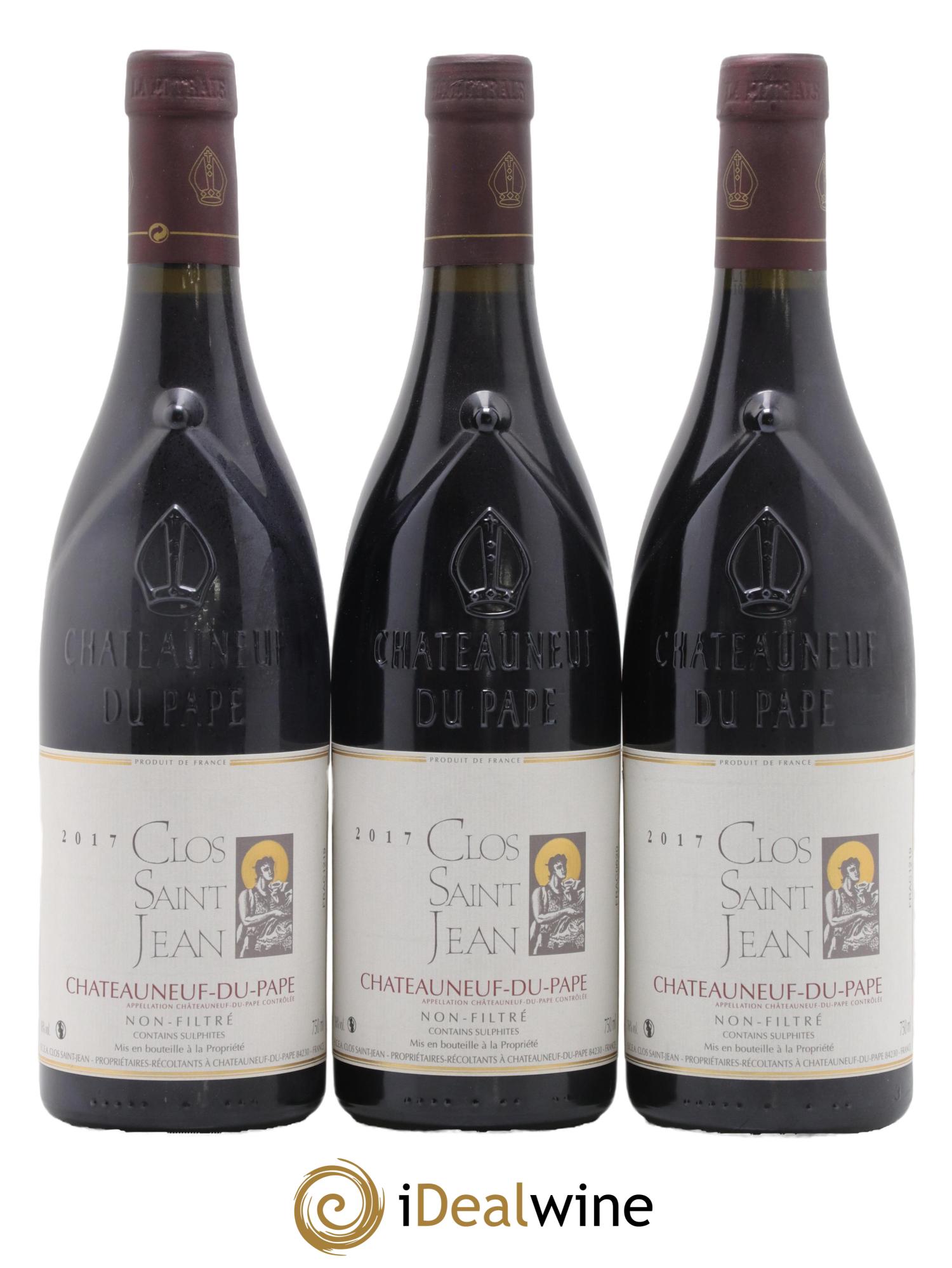 Châteauneuf-du-Pape Clos Saint-Jean Pascal et Vincent Maurel 2017 - Lot de 3 bouteilles - 0