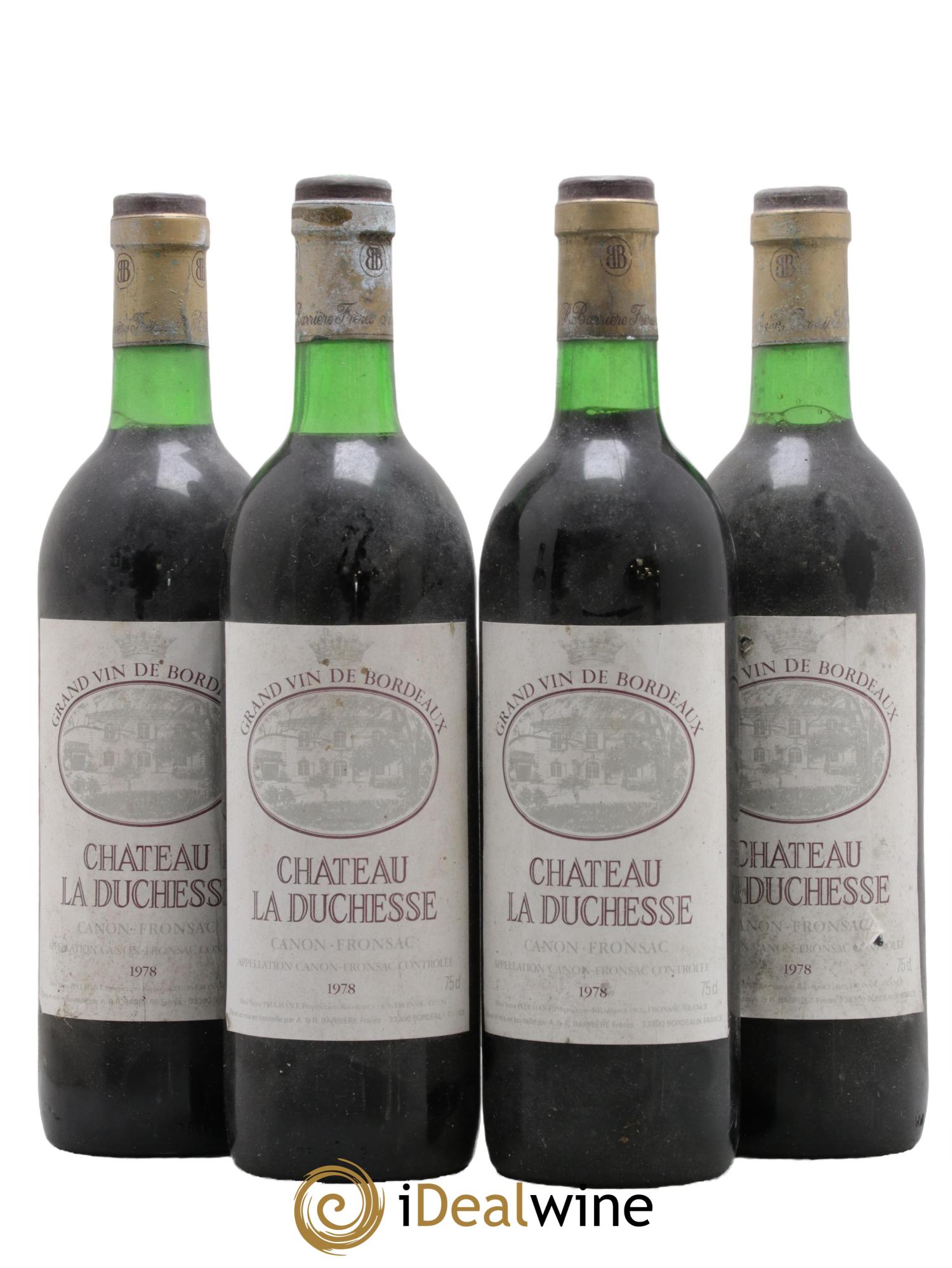 Canon-Fronsac Château La Duchesse 1978 - Lotto di 4 bottiglie - 0