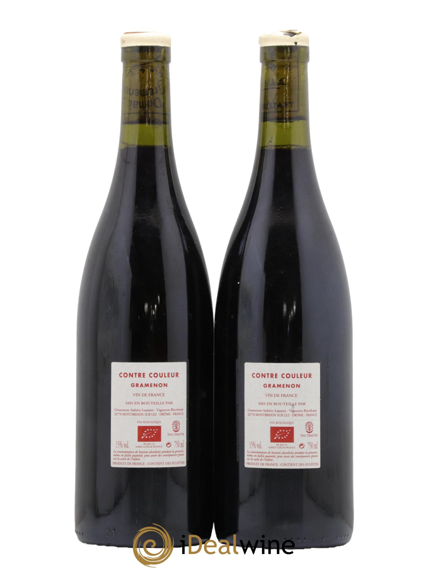 Vin de France Contre Couleur Gramenon 2015 - Lot de 2 bouteilles - 1