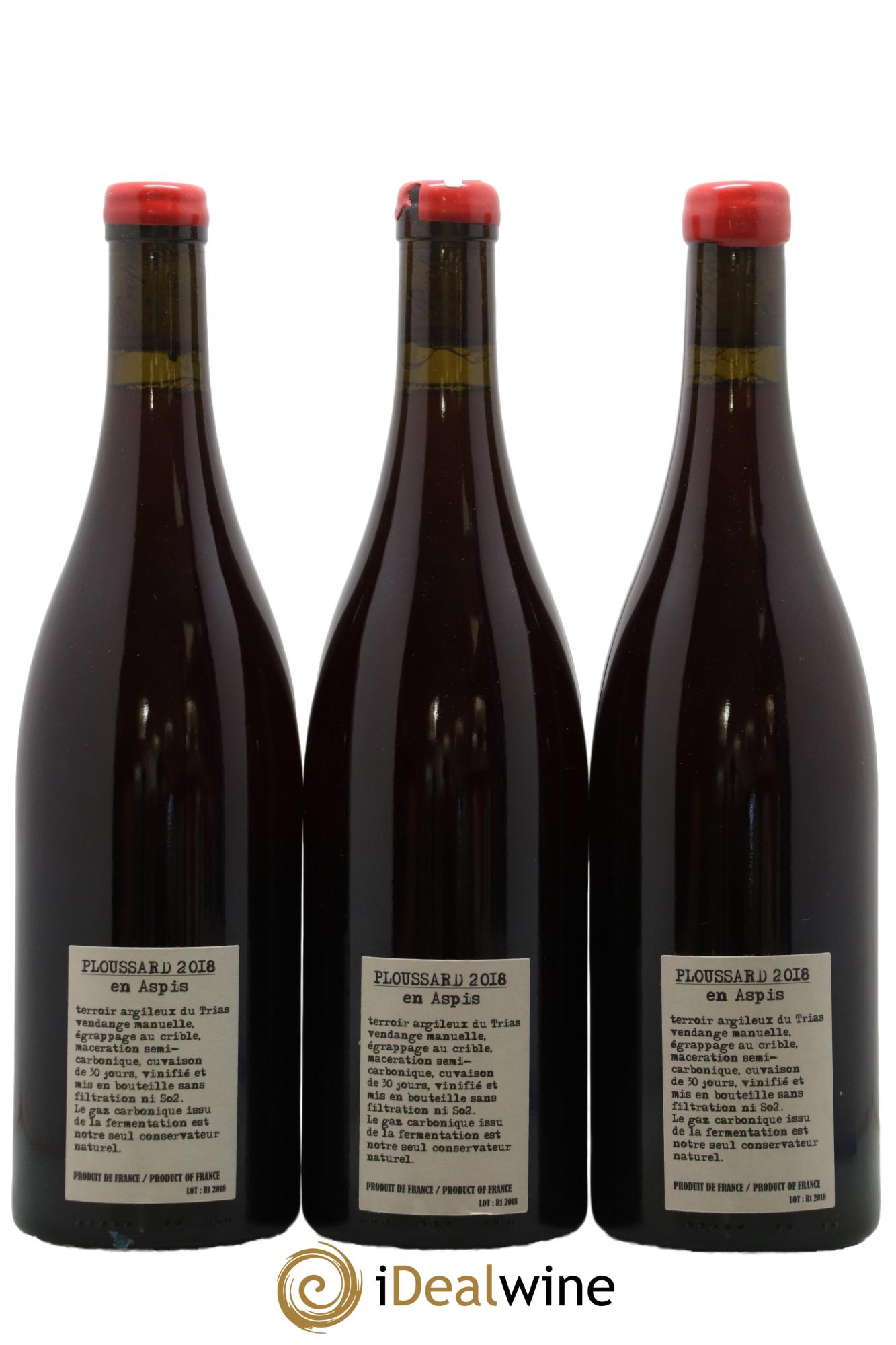Arbois-Pupillin Ploussard En Aspis Adeline Houillon & Renaud Bruyère 2018 - Lot de 3 bouteilles - 1