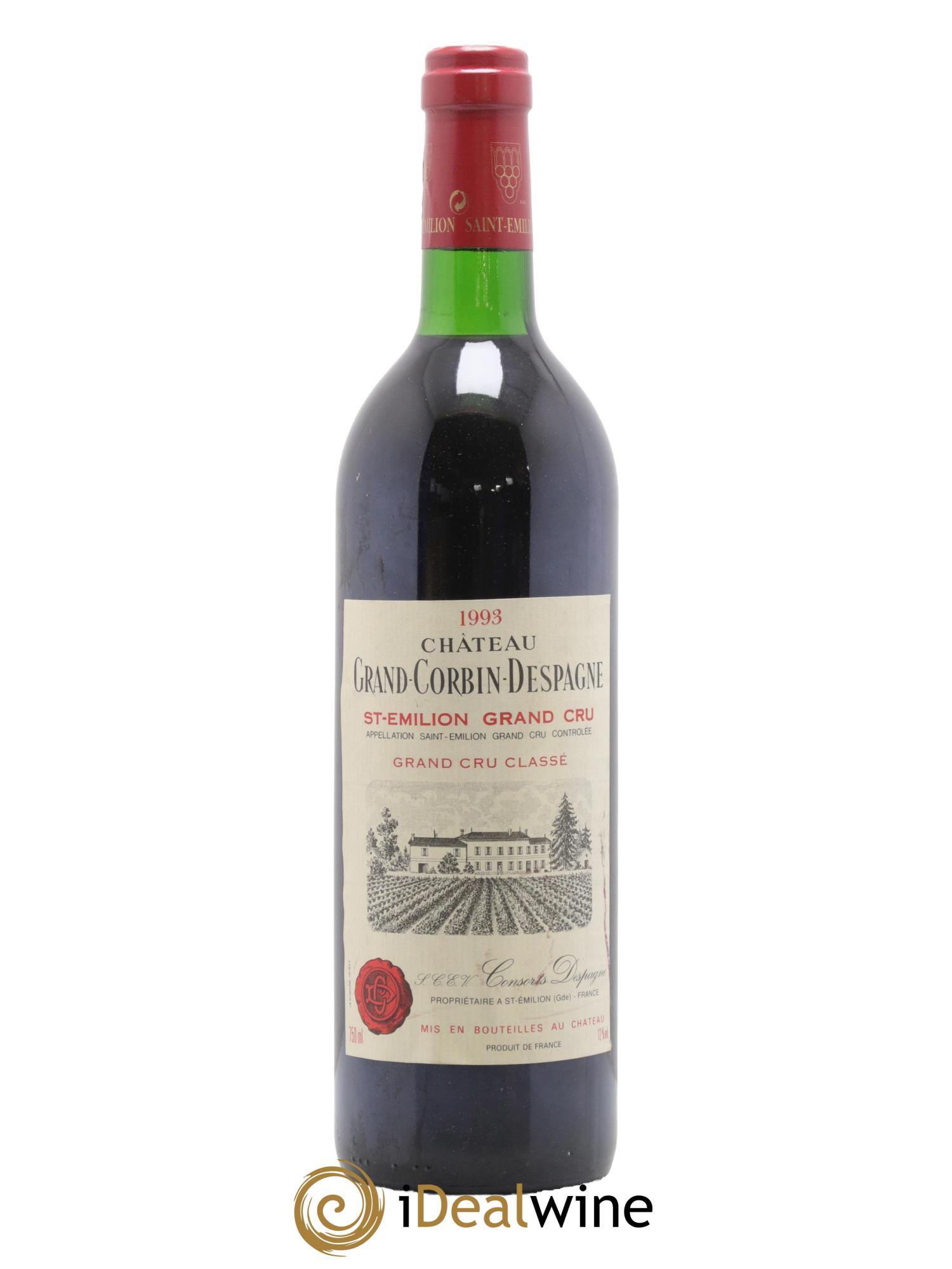 Château Grand Corbin Despagne Grand Cru Classé 1993 - Lot de 1 bouteille - 0