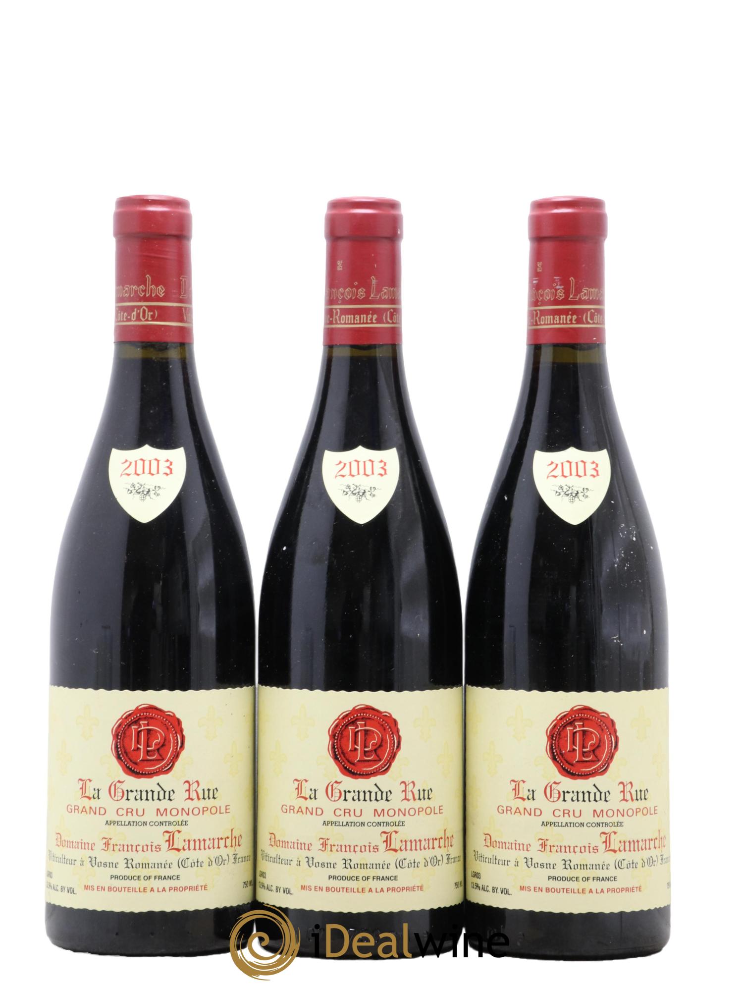 La Grande Rue Grand Cru Lamarche (Domaine) 2003 - Lot de 3 bouteilles - 0