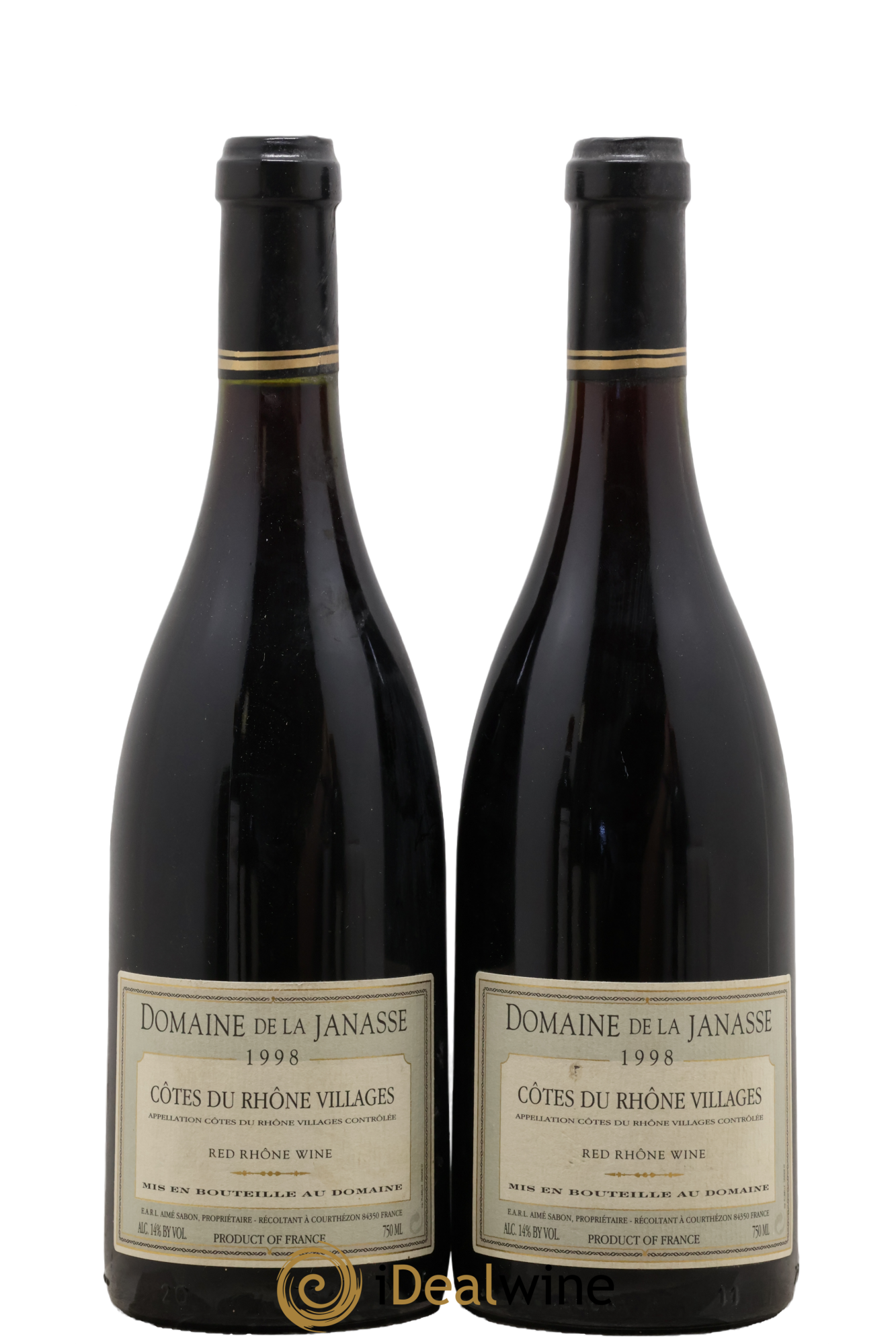Côtes-du-Rhône La Janasse (Domaine de) Aimé Sabon 1998 - Lot of 2 bottles - 0