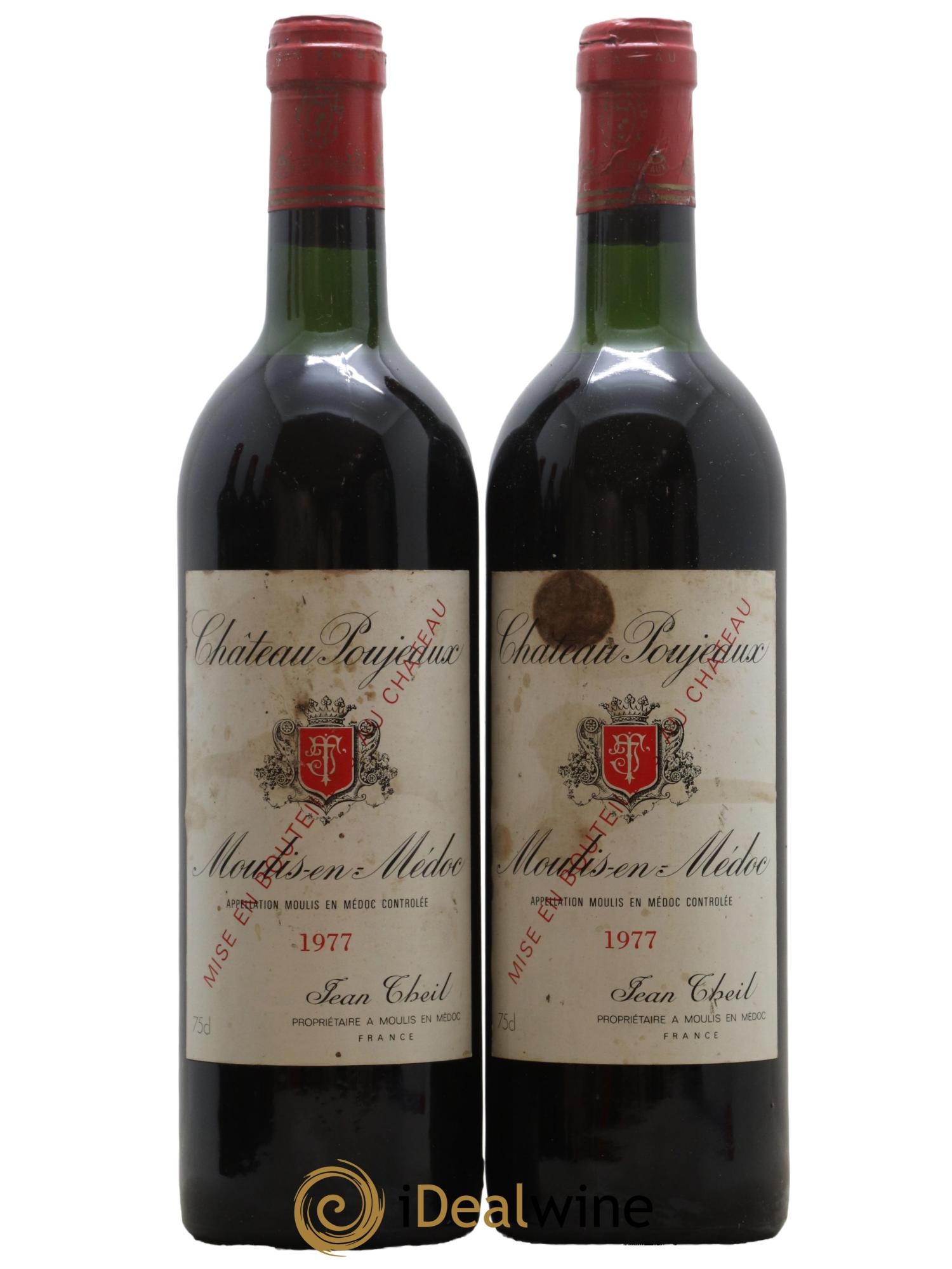 Château Poujeaux 1977 - Lot de 2 bouteilles - 0