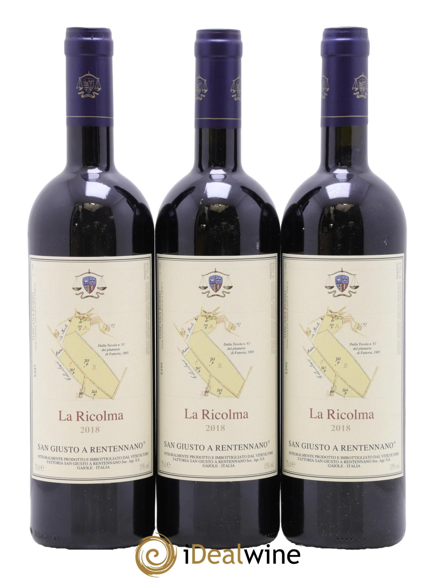 Merlot di Toscana IGT San Giusto A Rentennano La Ricolma Famille Martini di Cigala 2018 - Lot de 6 bouteilles - 3