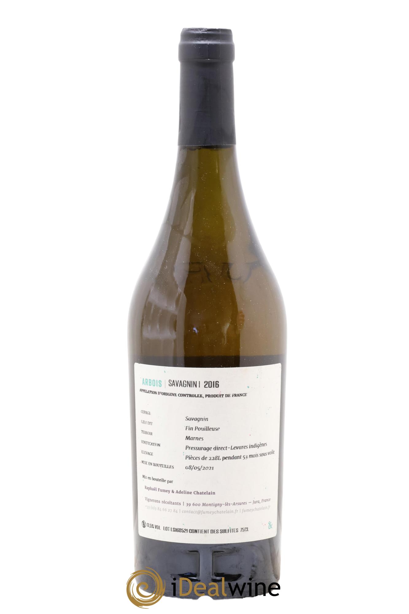 Arbois Savagnin Sous Voile Fumey-Chatelain 2016 - Lot de 1 bouteille - 1