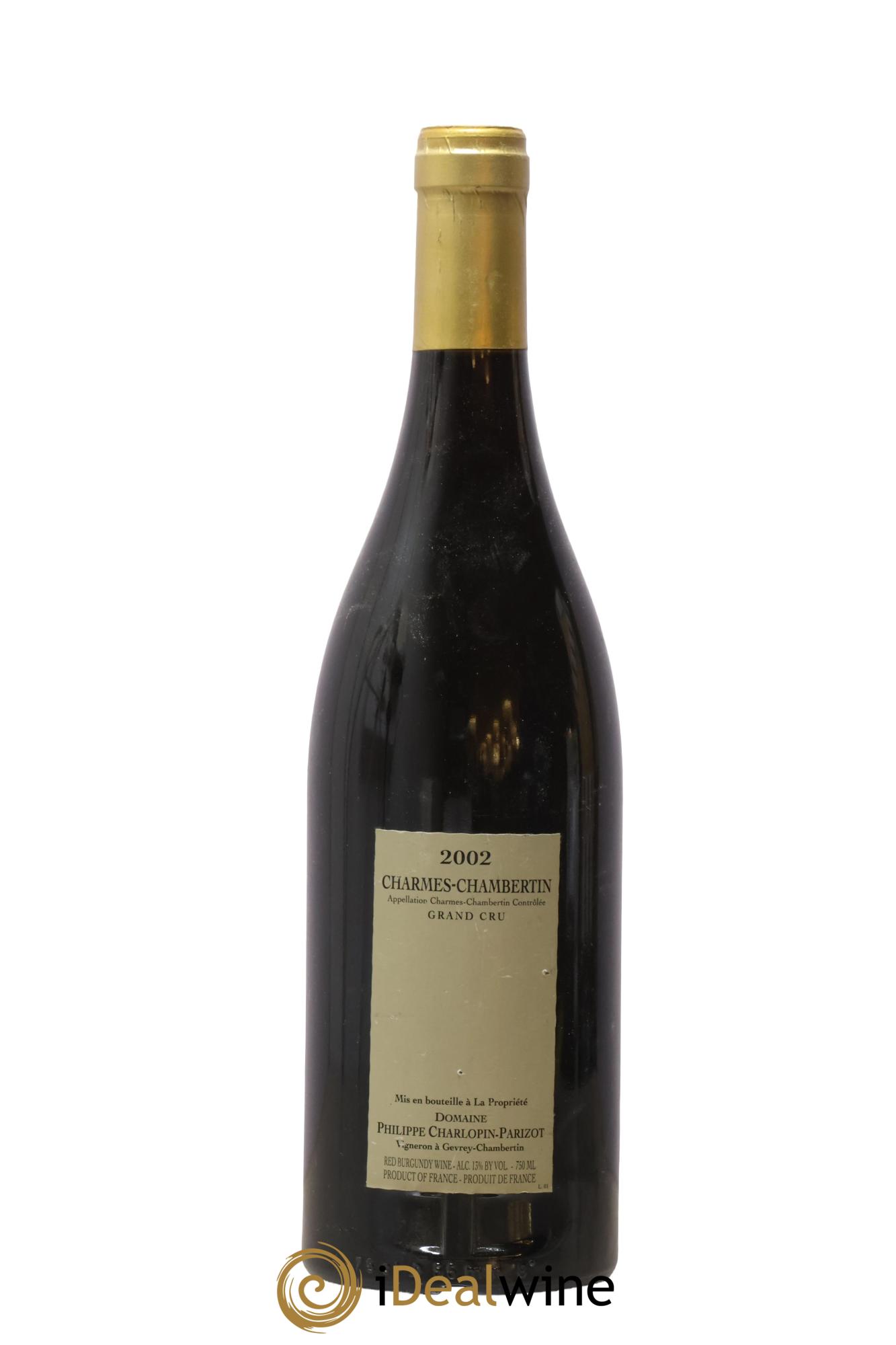 Charmes-Chambertin Grand Cru Charlopin-Parizot 2002 - Lot de 1 bouteille - 1