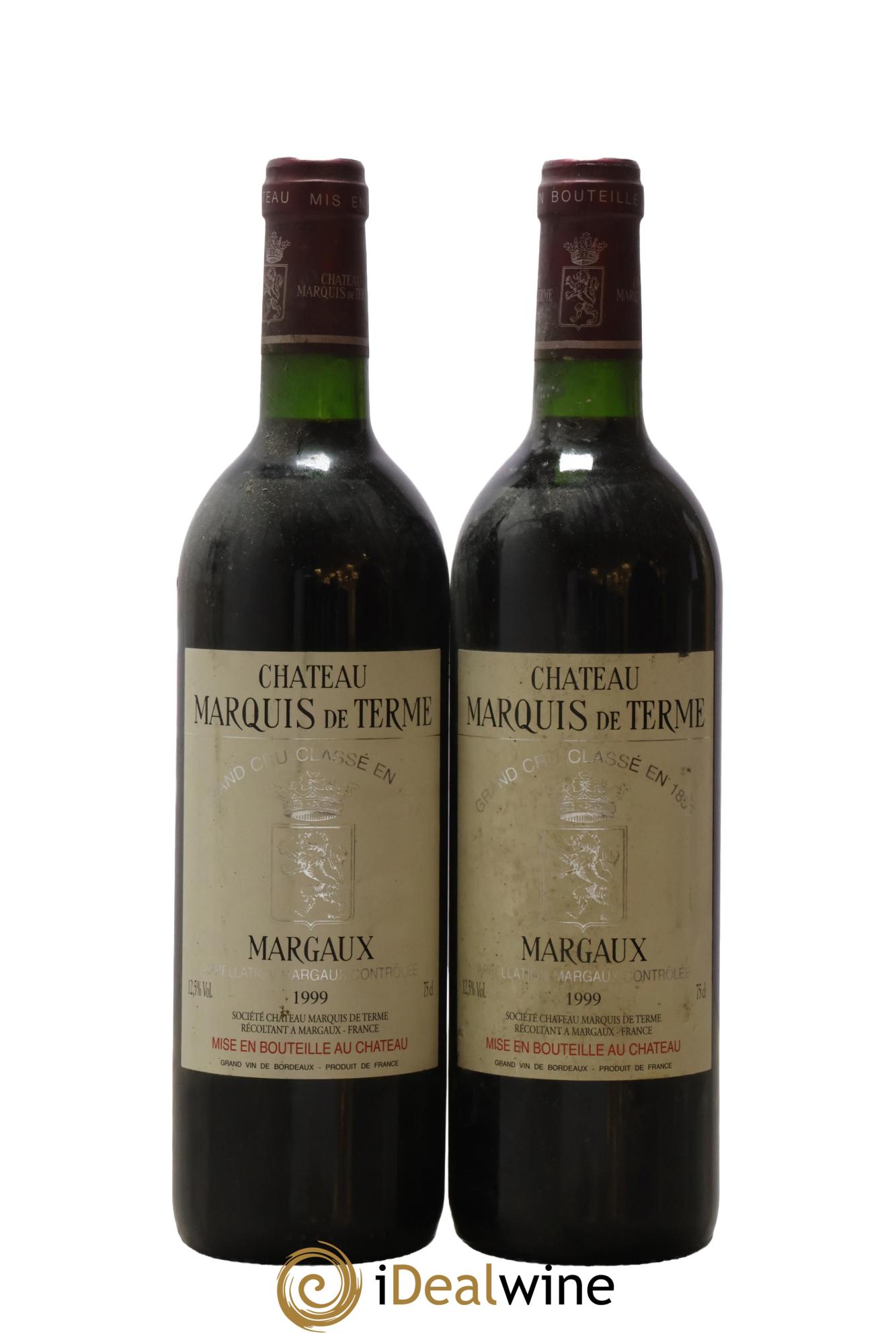 Château Marquis de Terme 4ème Grand Cru Classé 1999 - Lot de 2 bouteilles - 0