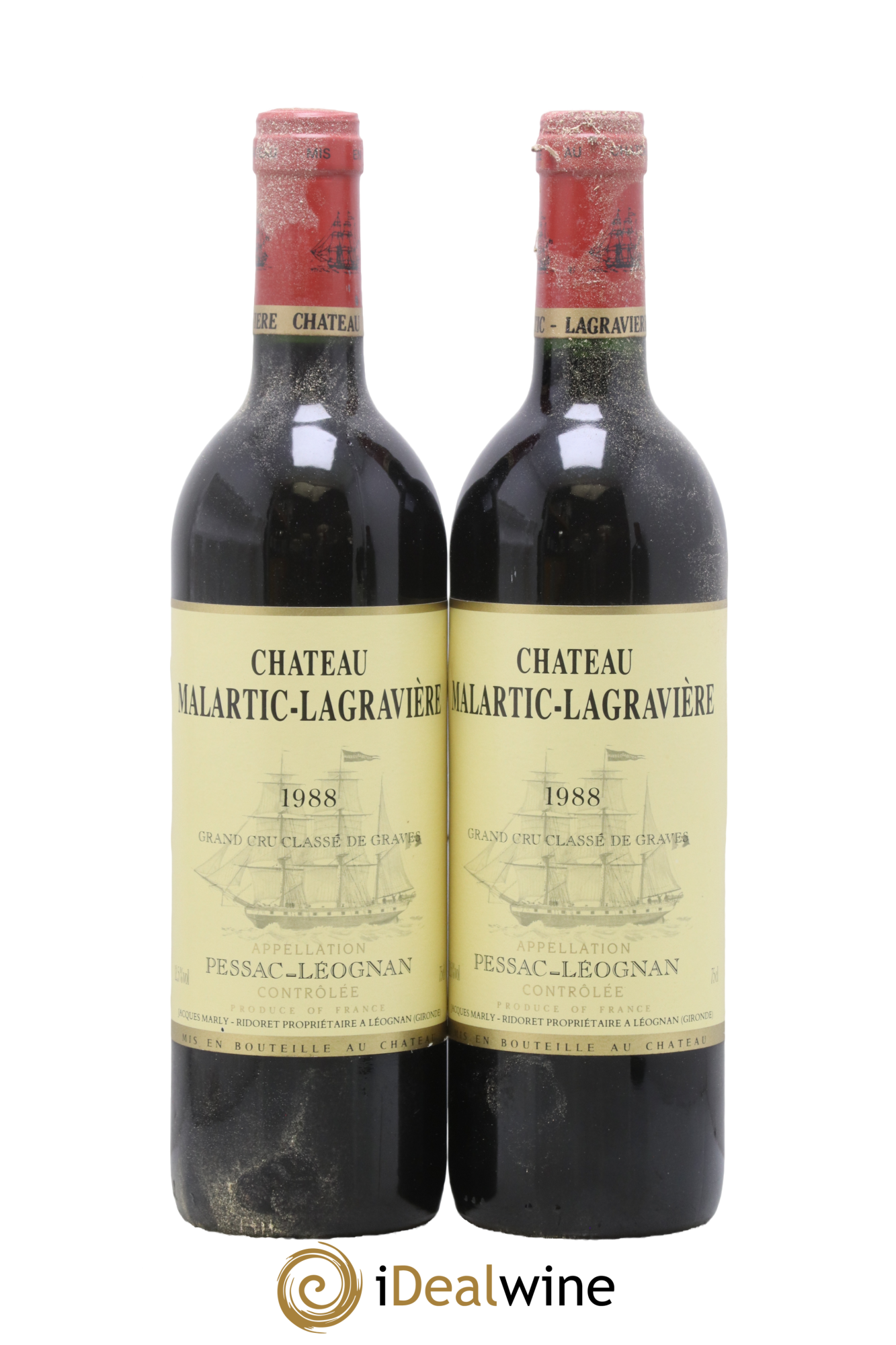 Château Malartic-Lagravière Cru Classé de Graves 1988 - Lot de 2 bouteilles - 0