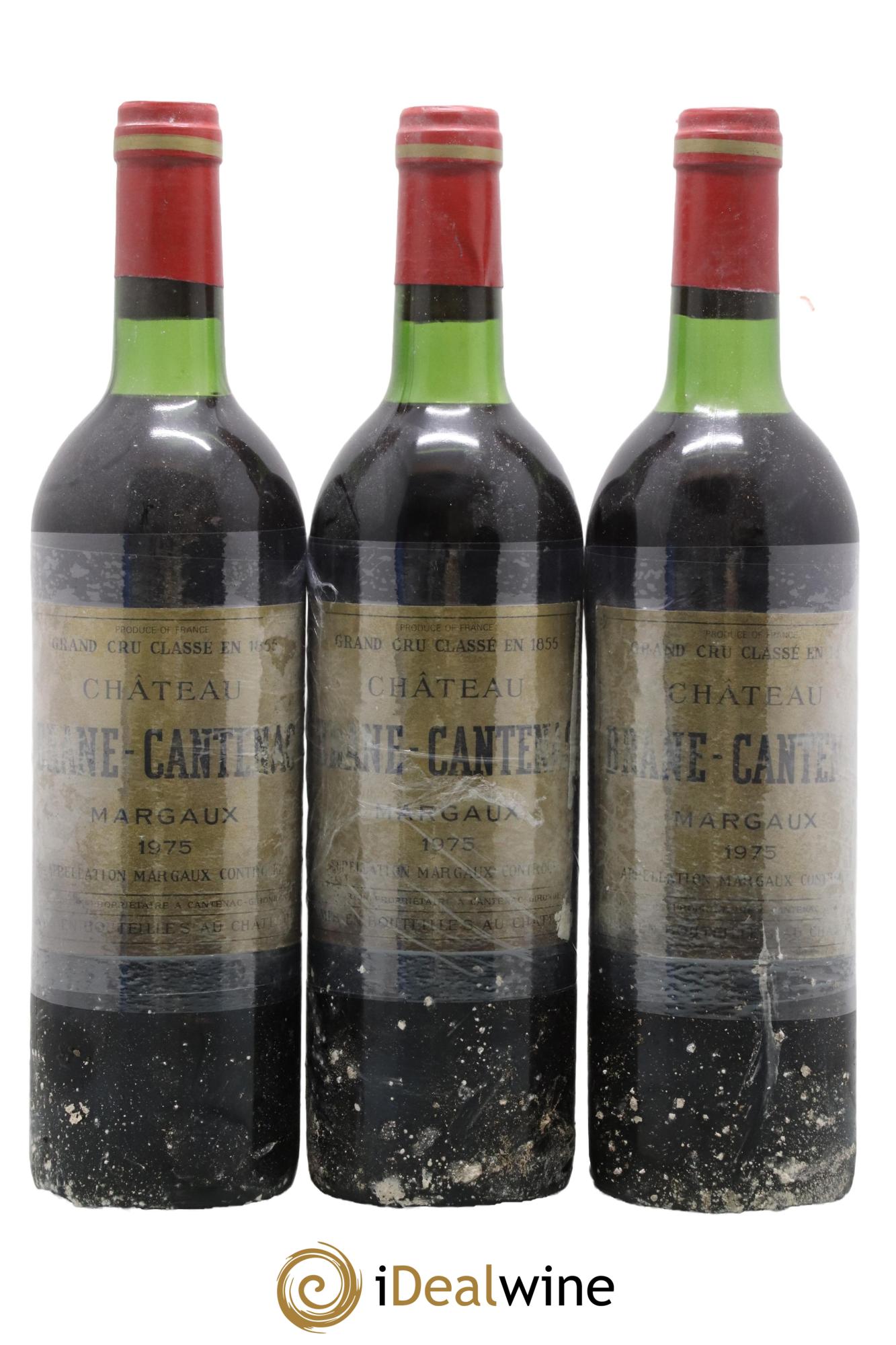 Château Brane Cantenac 2ème Grand Cru Classé 1975 - Lot de 3 bouteilles - 0