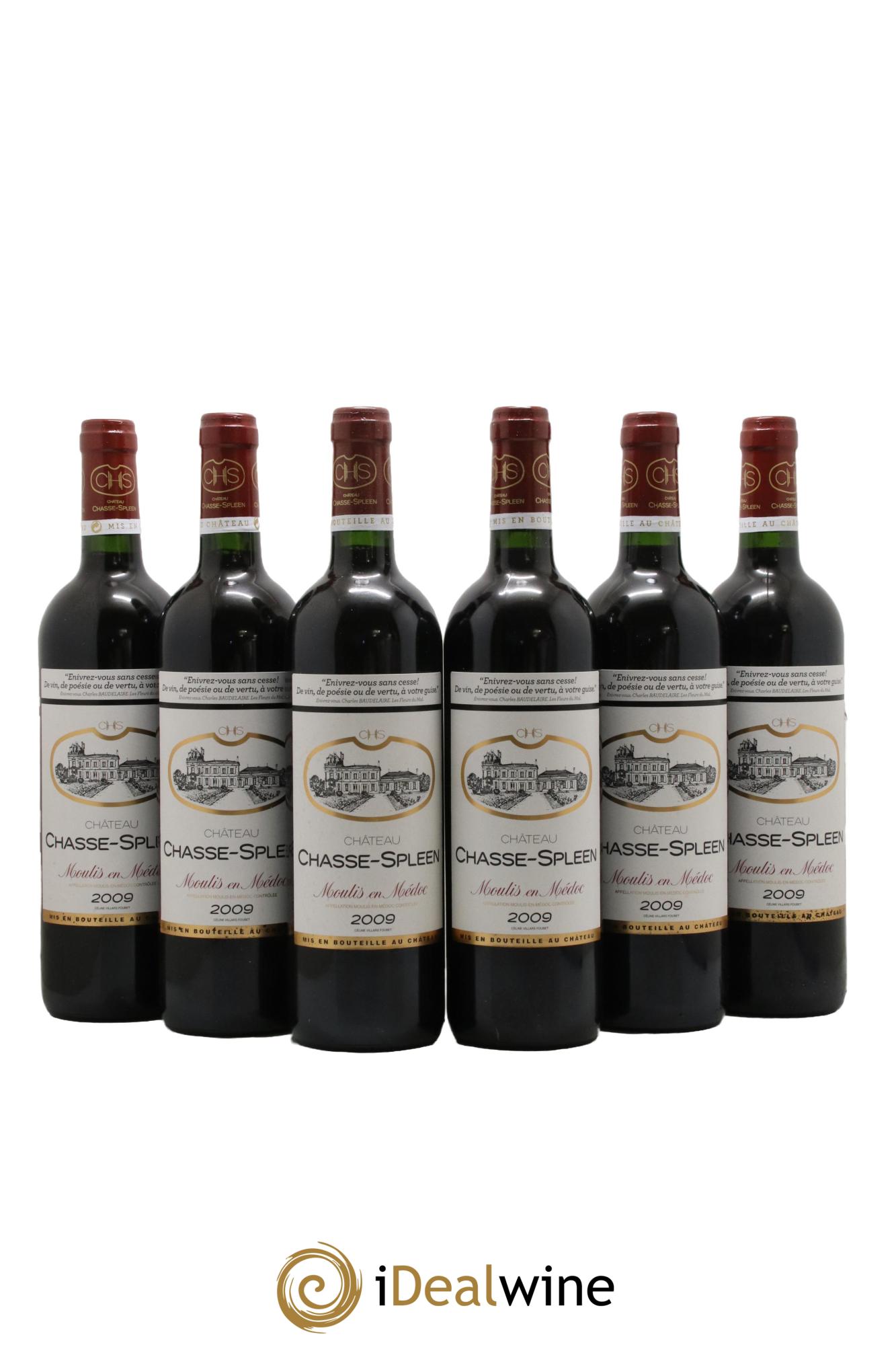 Château Chasse Spleen 2009 - Lot of 6 bottles - 0