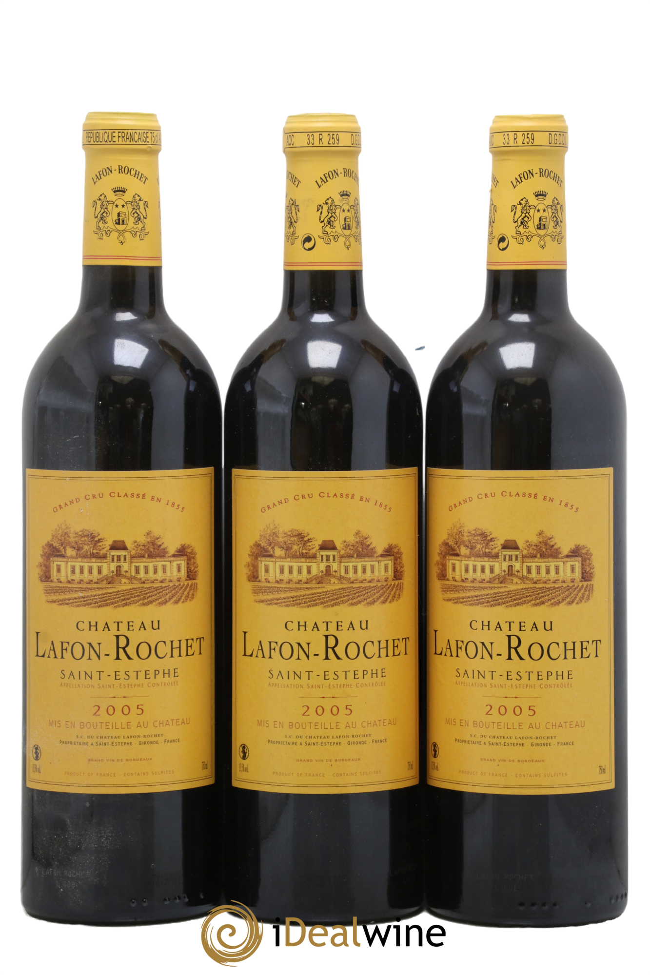 Château Lafon Rochet 4ème Grand Cru Classé 2005 - Lot de 3 bouteilles - 0