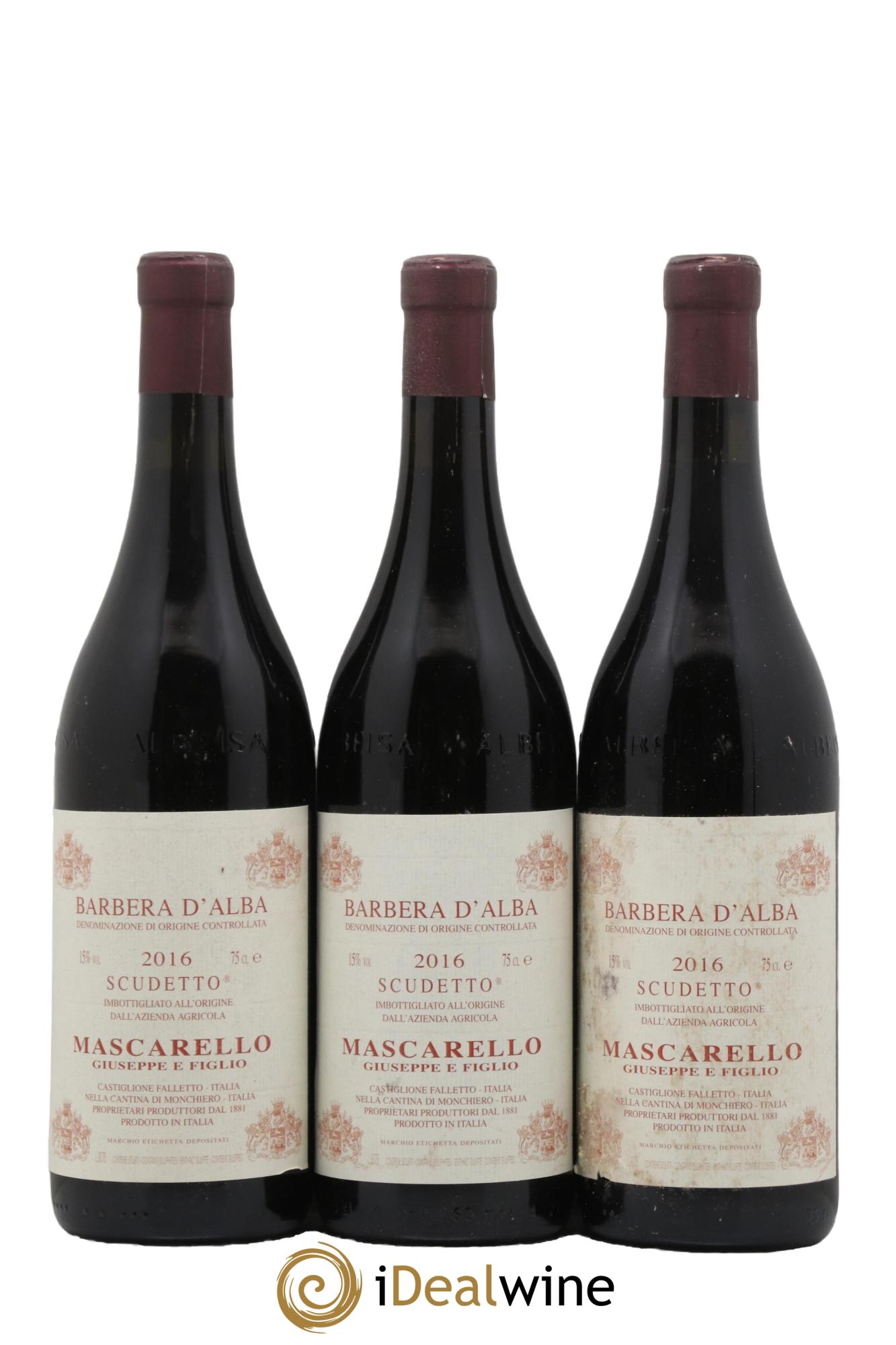 Barbera d'Alba DOC Superiore Scudetto Giuseppe Mascarello 2016 - Lot of 3 bottles - 0