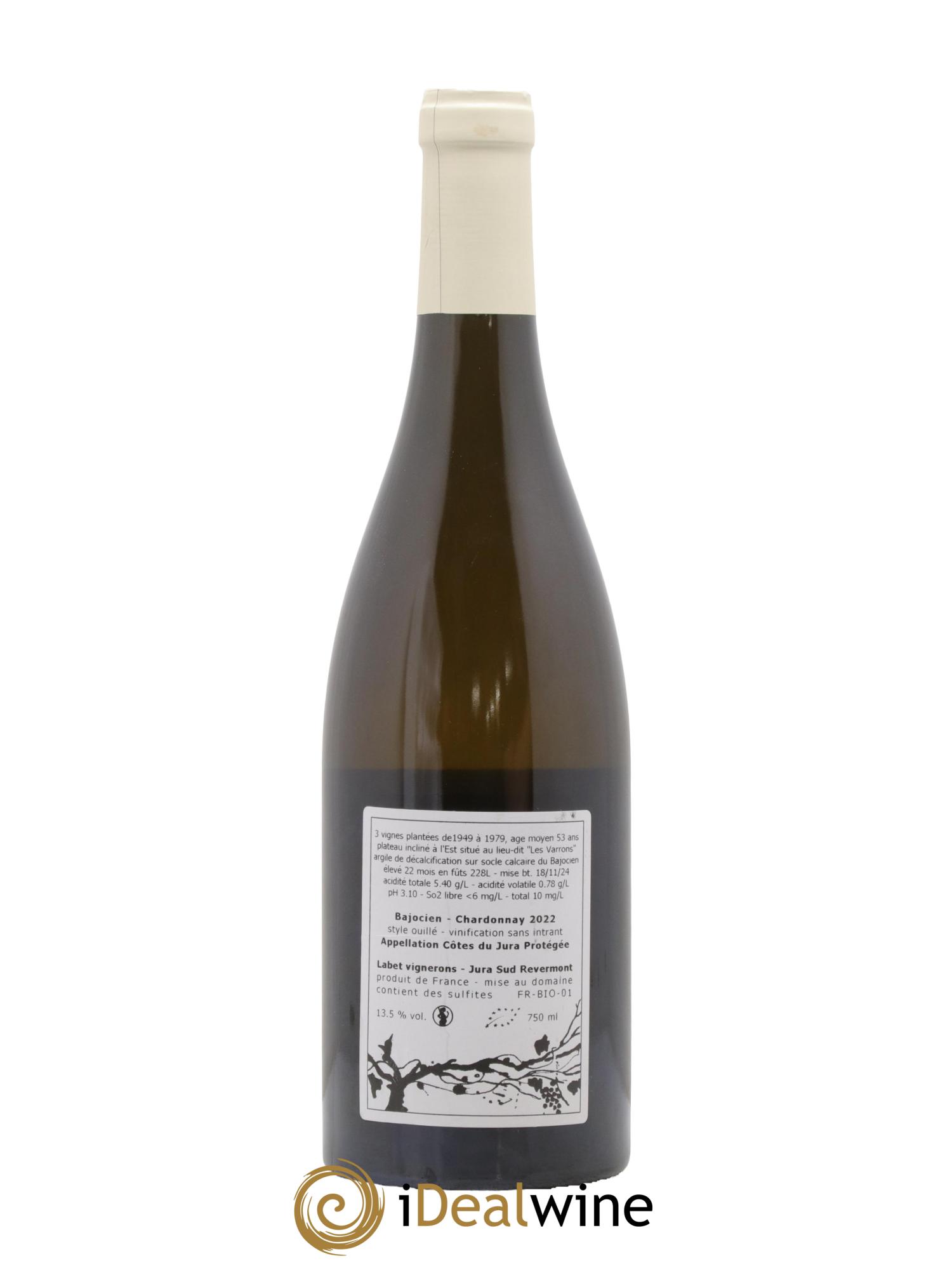 Côtes du Jura Chardonnay Bajocien Romain - Julien  - Charline Labet 2022 - Lot de 1 bouteille - 1