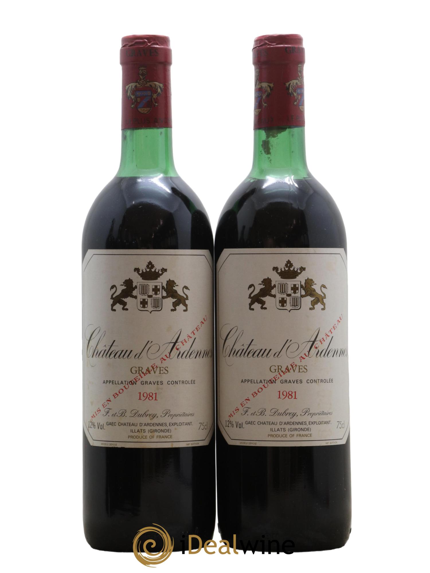 Graves Chateau d Ardennes 1981 - Posten von 2 Flaschen - 0