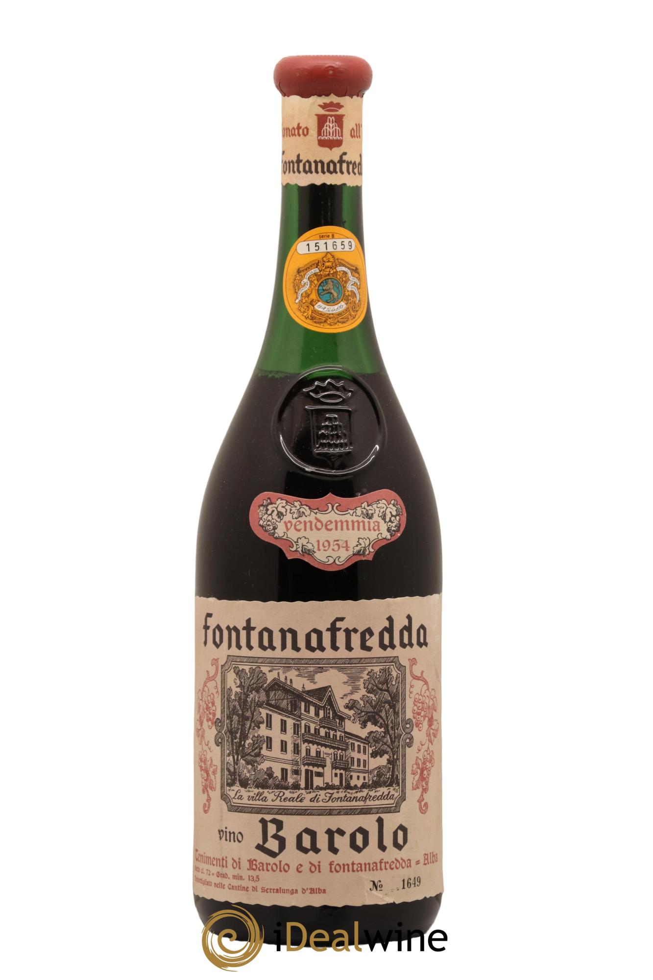 Barolo Fontanafredda 1954 - Lot de 1 bouteille - 0