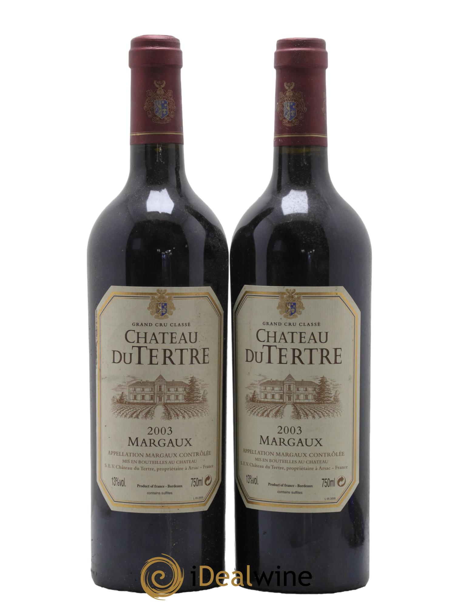 Château du Tertre 5ème Grand Cru Classé 2003 - Posten von 2 Flaschen - 0