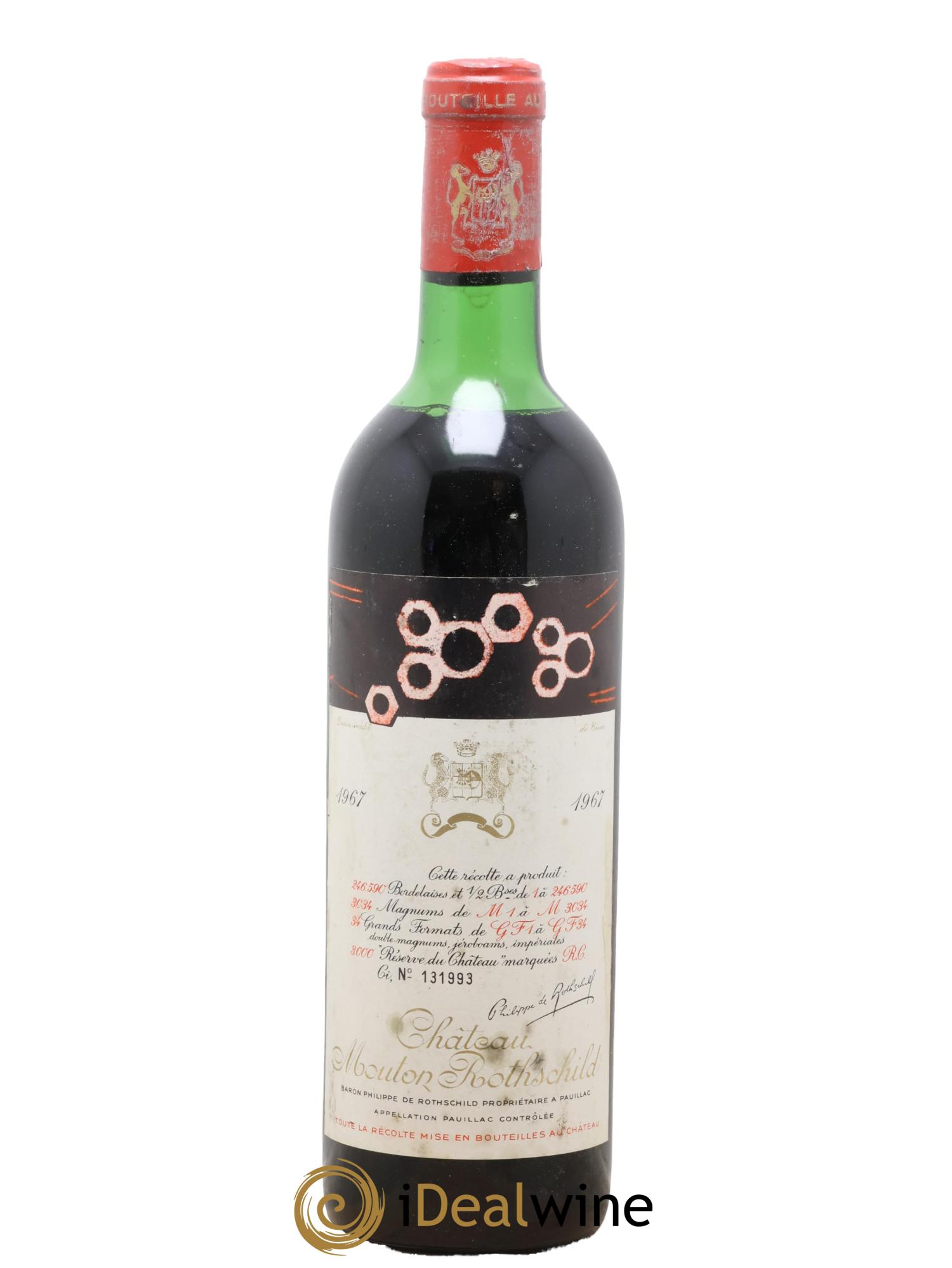 Château Mouton Rothschild 1er Grand Cru Classé 1967 - Lot of 1 bottle - 0