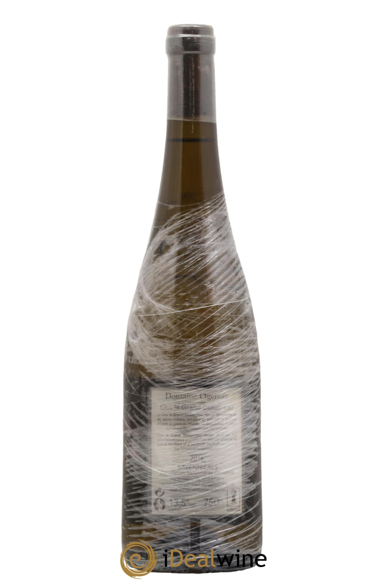 Savennières Clos le Grand Beaupréau Domaine Ogereau 2016 - Lot de 1 bouteille - 1
