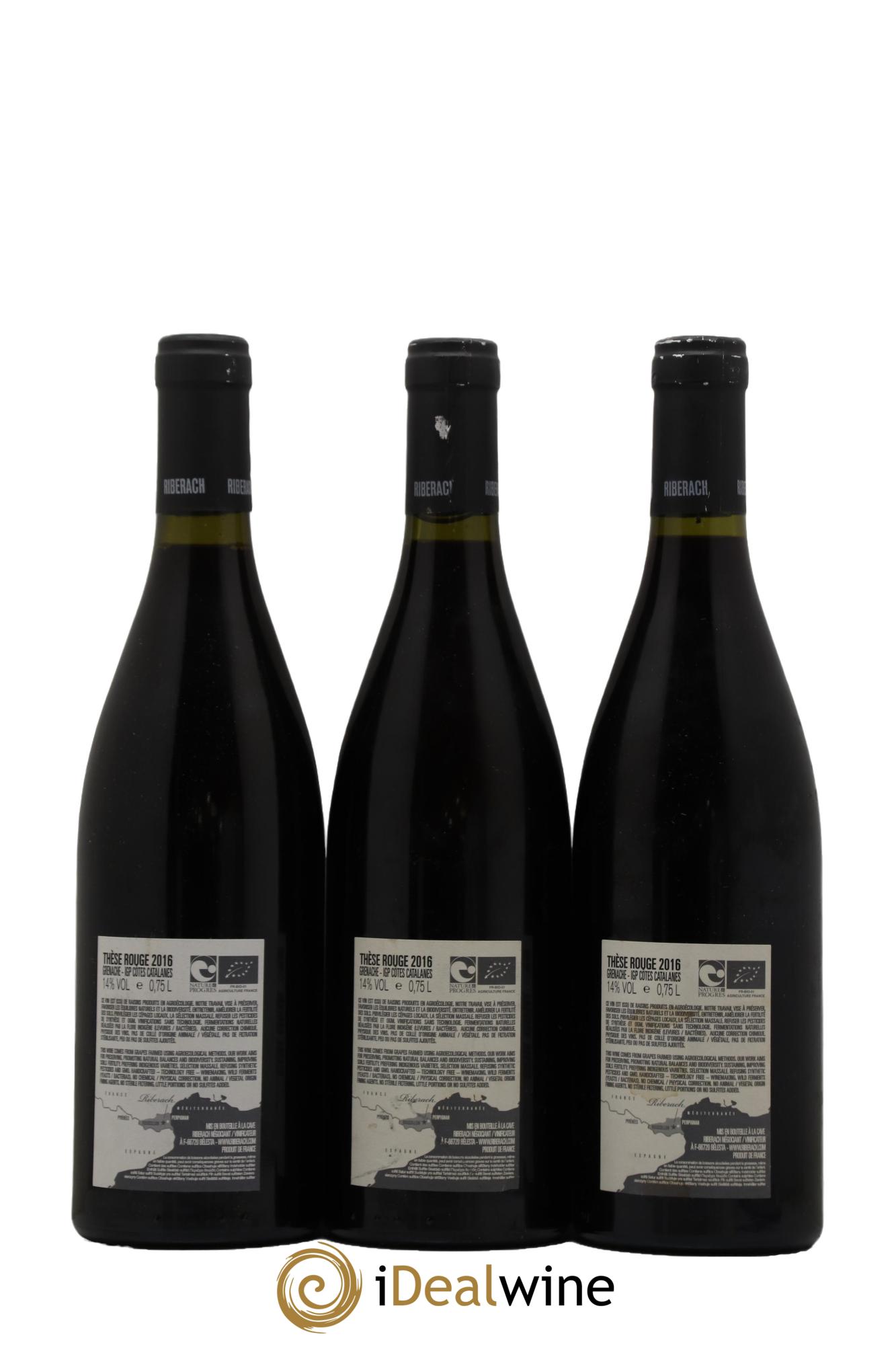 Côtes Catalanes (VDP des Côtes Catalanes) These Domaine Riberach 2016 - Lot de 3 bouteilles - 1