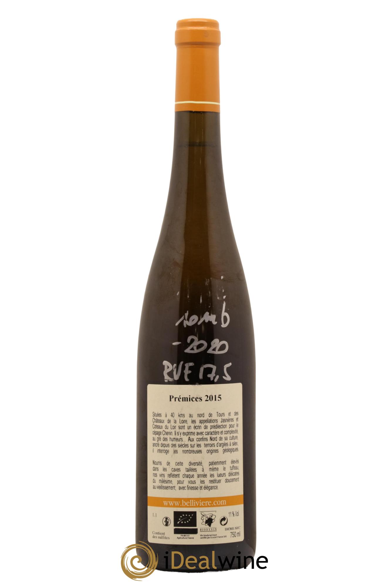 Jasnières Les Prémices Domaine de Bellivière 2015 - Lot de 1 bouteille - 1
