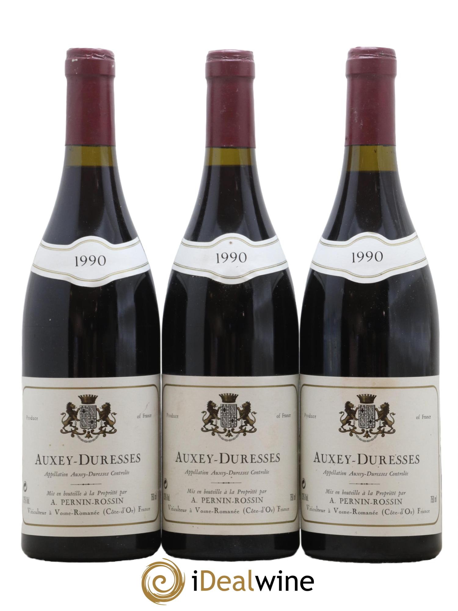 Auxey-Duresses Domaine Pernin Rossin 1990 - Lot de 3 bouteilles - 0