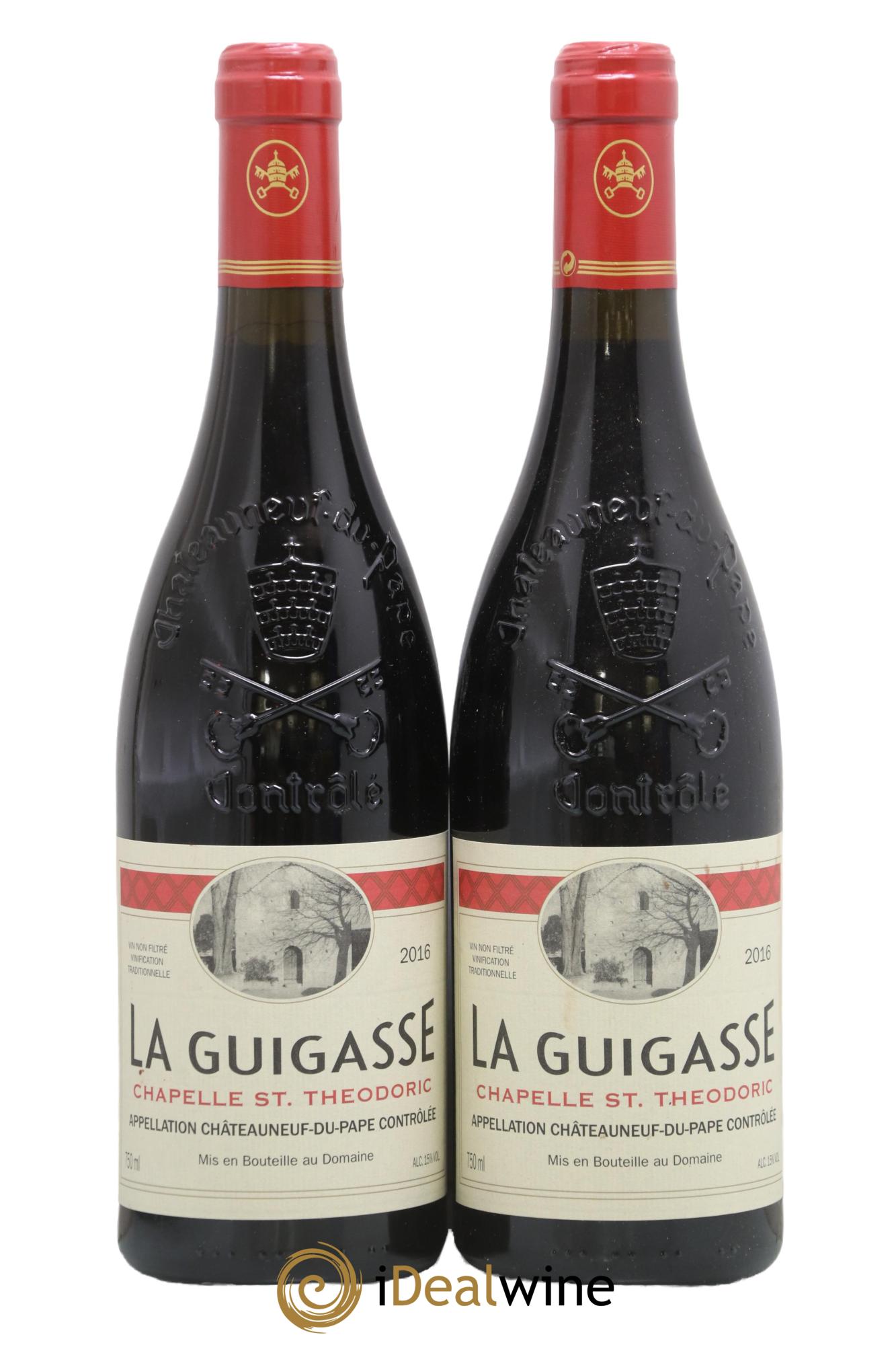 Châteauneuf-du-Pape La Guigasse Chapelle Saint Théodoric 2016 - Lot de 2 bouteilles - 0