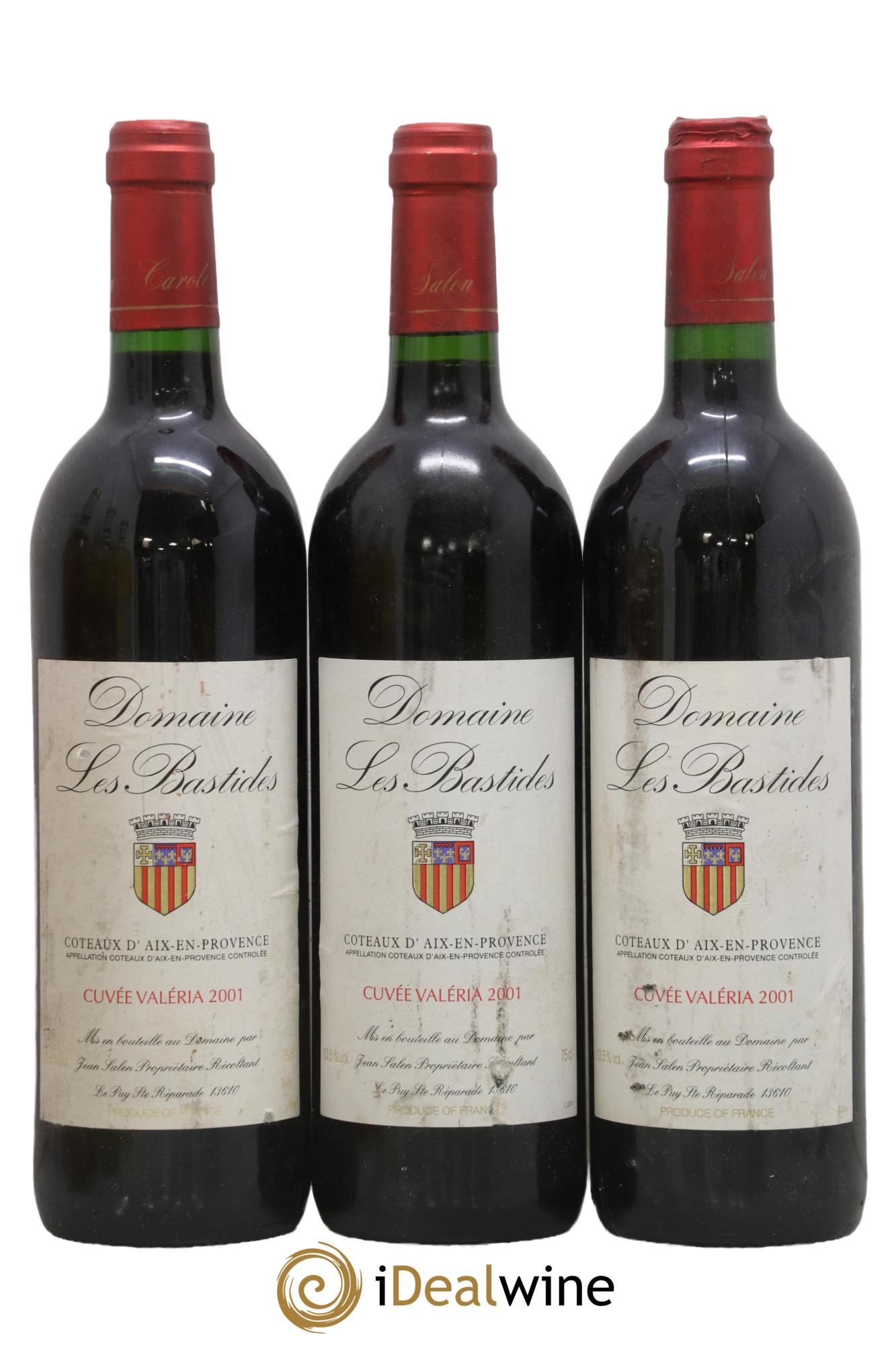 Coteaux d'Aix-en-Provence Les Bastides (Domaine) Cuvée Valéria Famille Salen  2001 - Posten von 3 Flaschen - 0