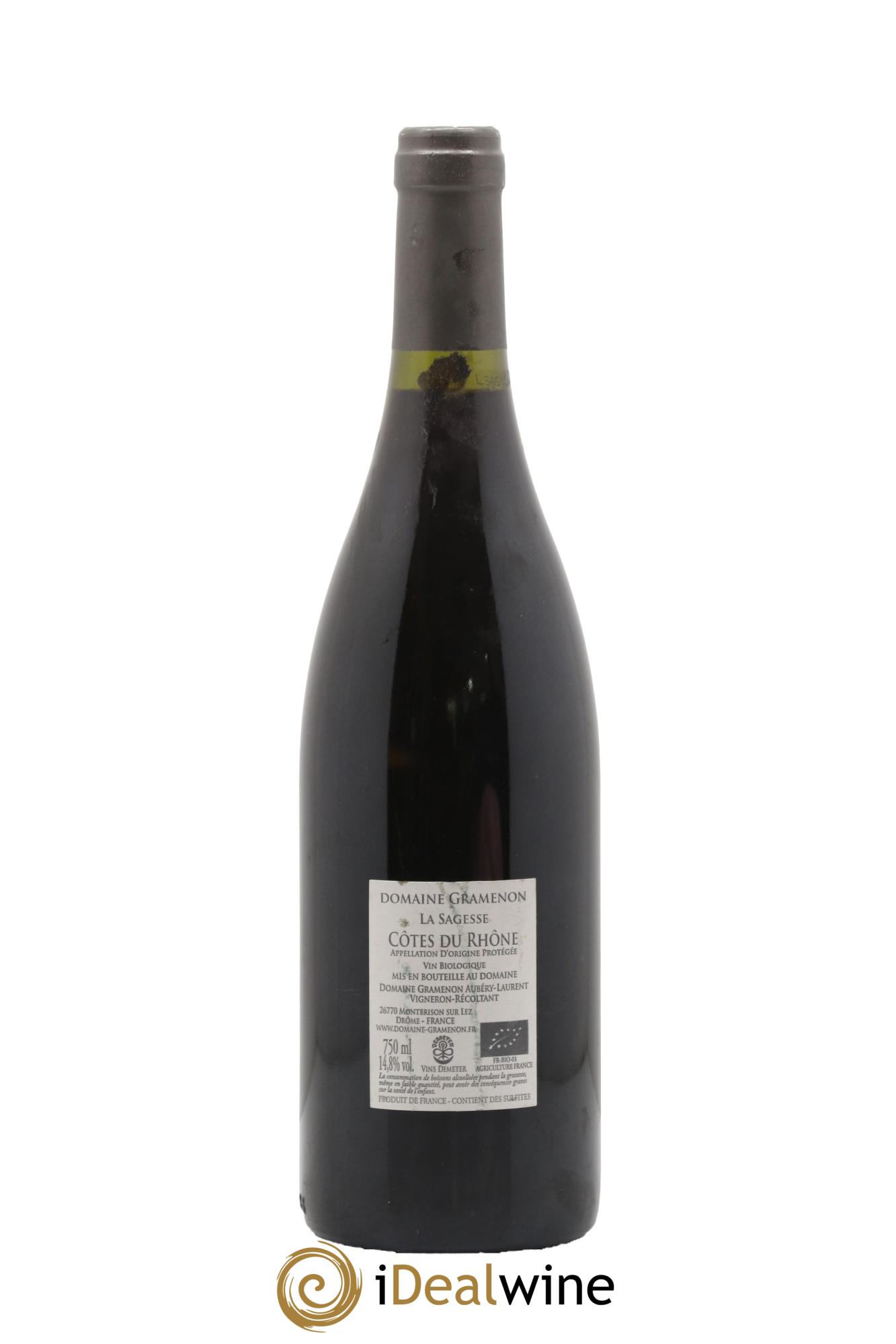 Côtes-du-Rhône La Sagesse Gramenon (Domaine) 2015 - Lot of 1 bottle - 1
