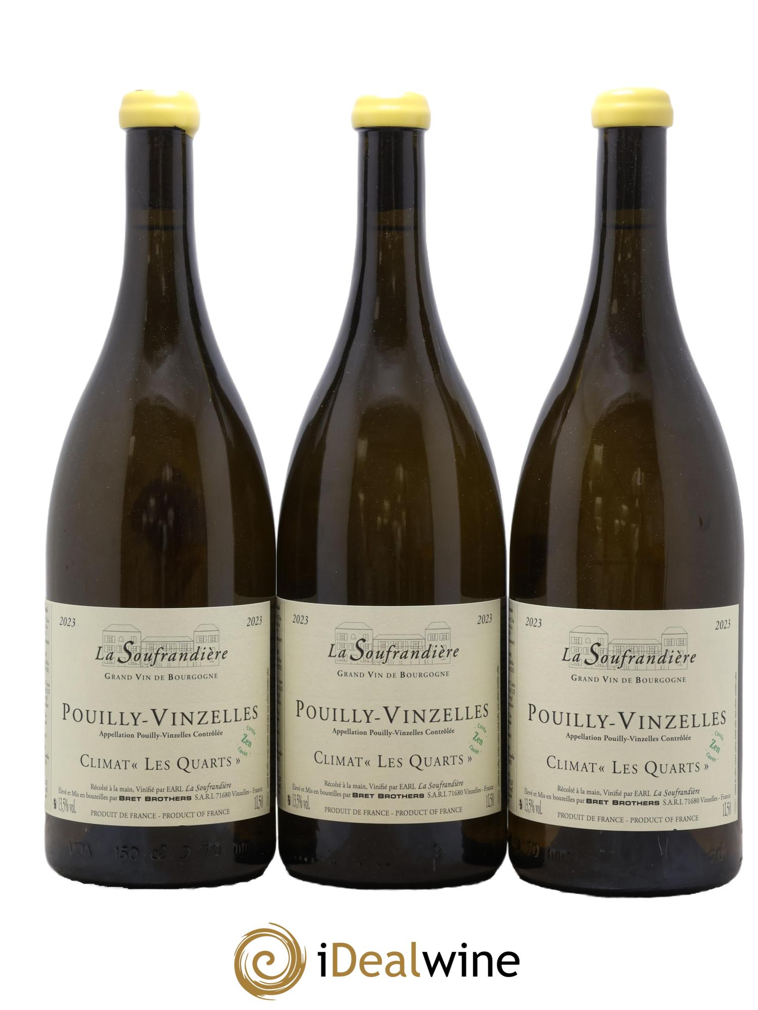 Pouilly-Vinzelles Les Quarts Cuvée Zen La Soufrandière - Bret Brothers 2023 - Lot de 3 magnums - 0