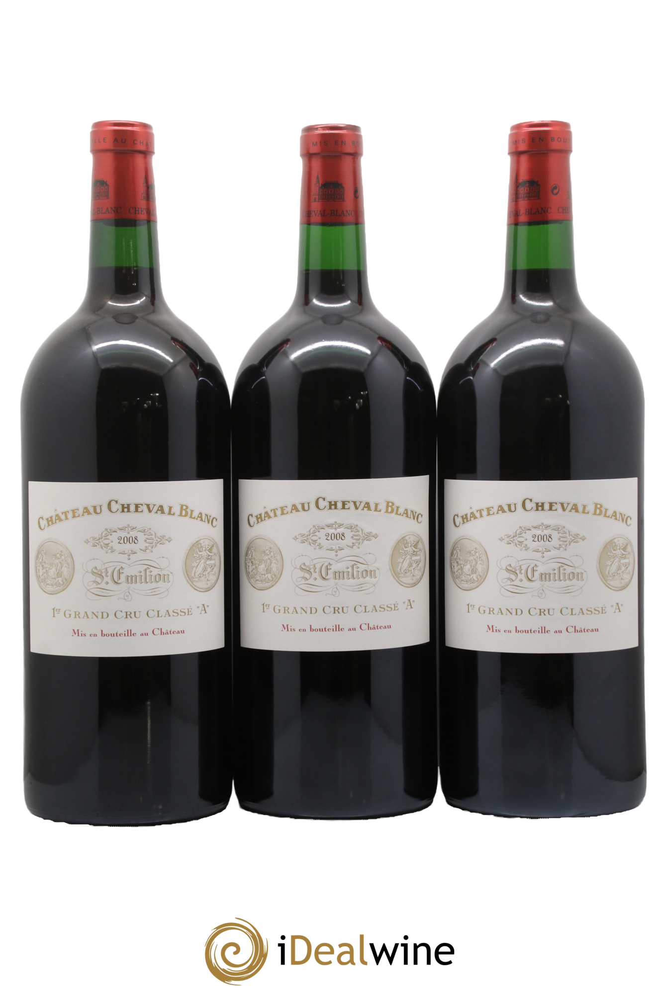 Château Cheval Blanc 1er Grand Cru Classé A 2008 - Lot de 3 double magnums - 0
