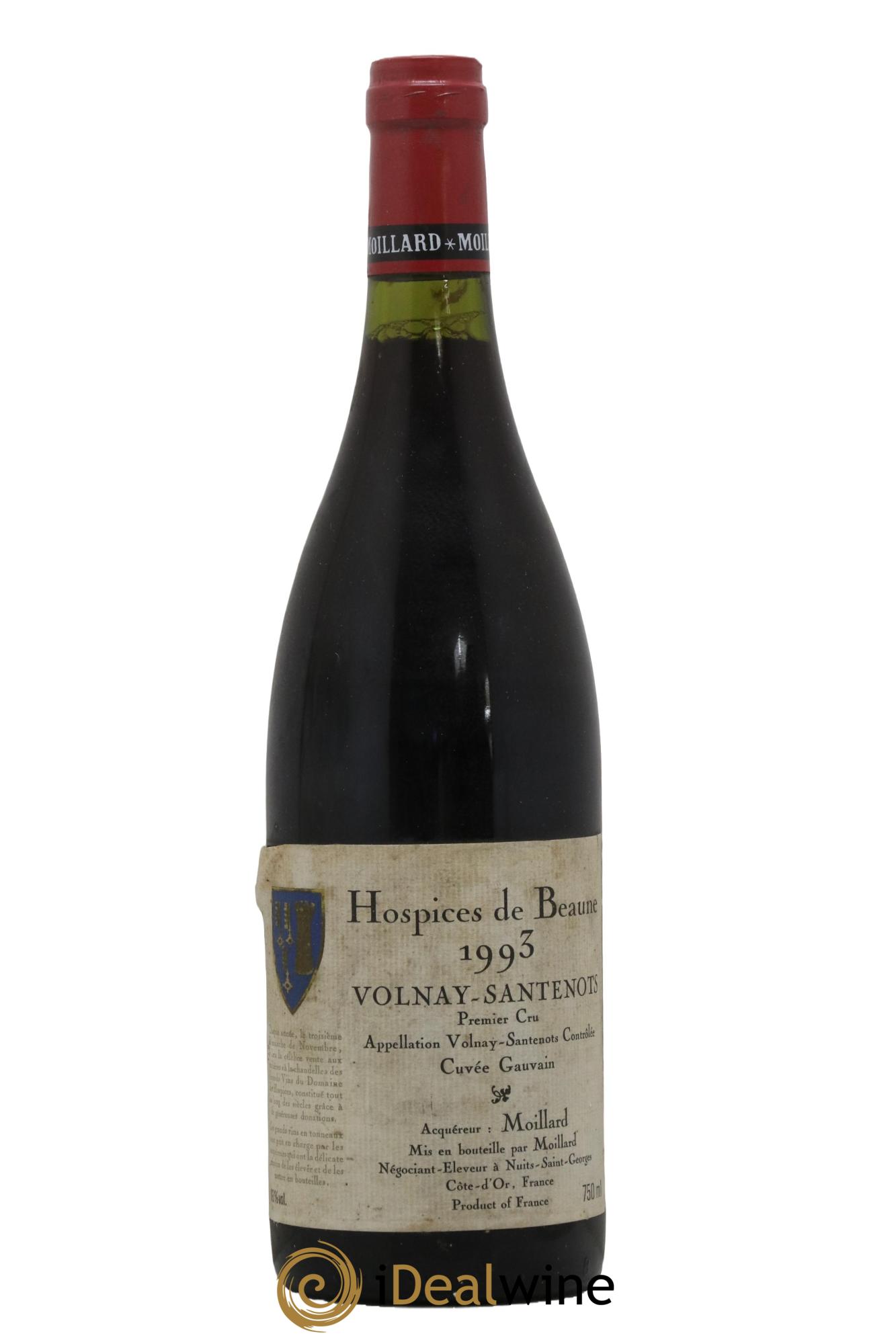 Volnay 1er Cru Santenots Cuvée Gauvin Hospices de Beaune 1993 - Lot de 1 bouteille - 0