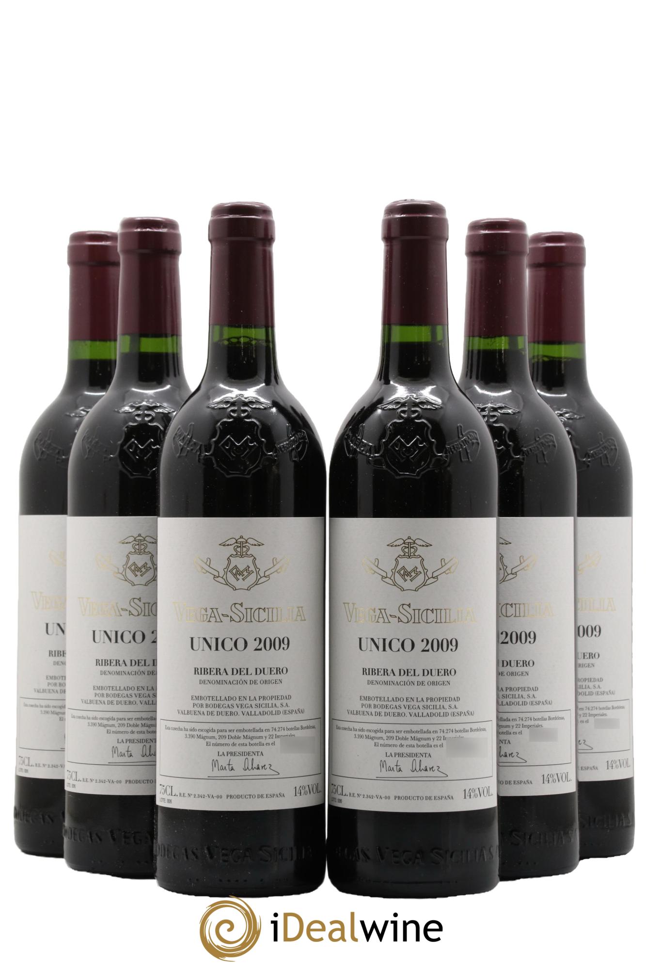 Ribera Del Duero DO Vega Sicilia Unico Famille Alvarez 2009 - Lot de 6 bouteilles - 0