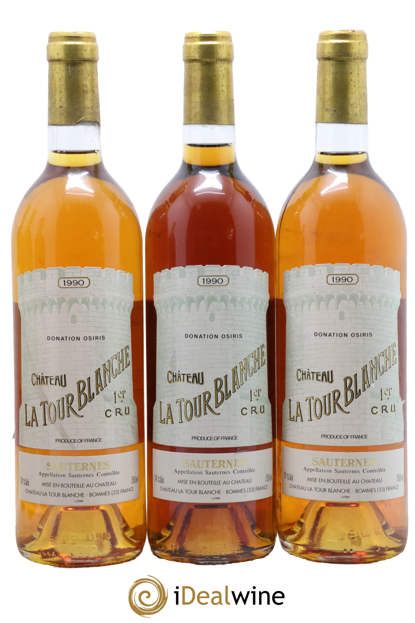 Château la Tour Blanche 1er Grand Cru Classé 1990 - Lot de 3 bouteilles - 0