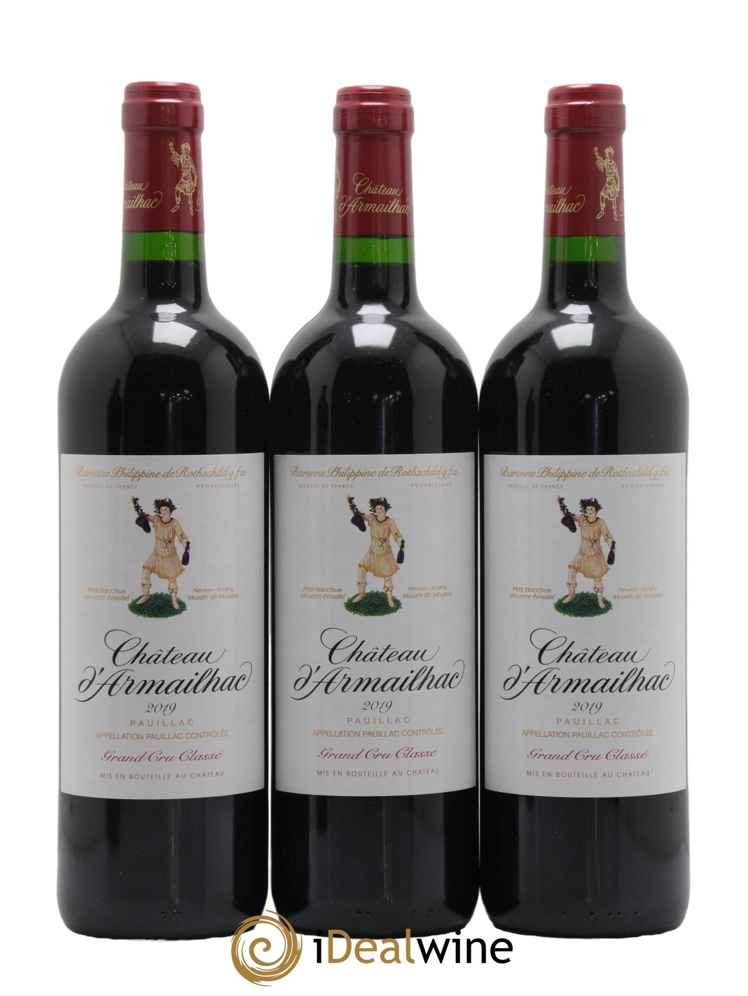 Château d' Armailhac - Mouton Baron(ne) Philippe 5ème Grand Cru Classé  2019 - Posten von 6 Flaschen - 2