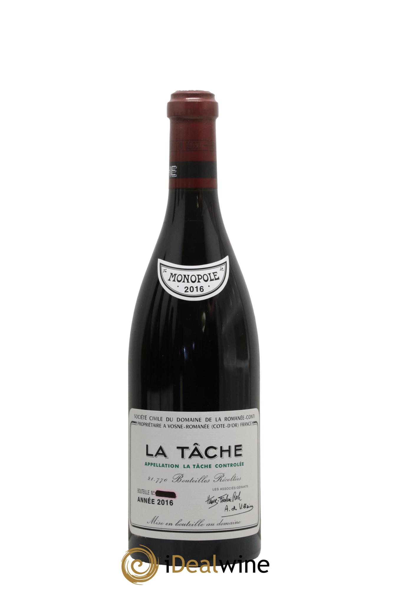 La Tâche Grand Cru Domaine de la Romanée-Conti 2016 - Lot of 1 bottle - 0