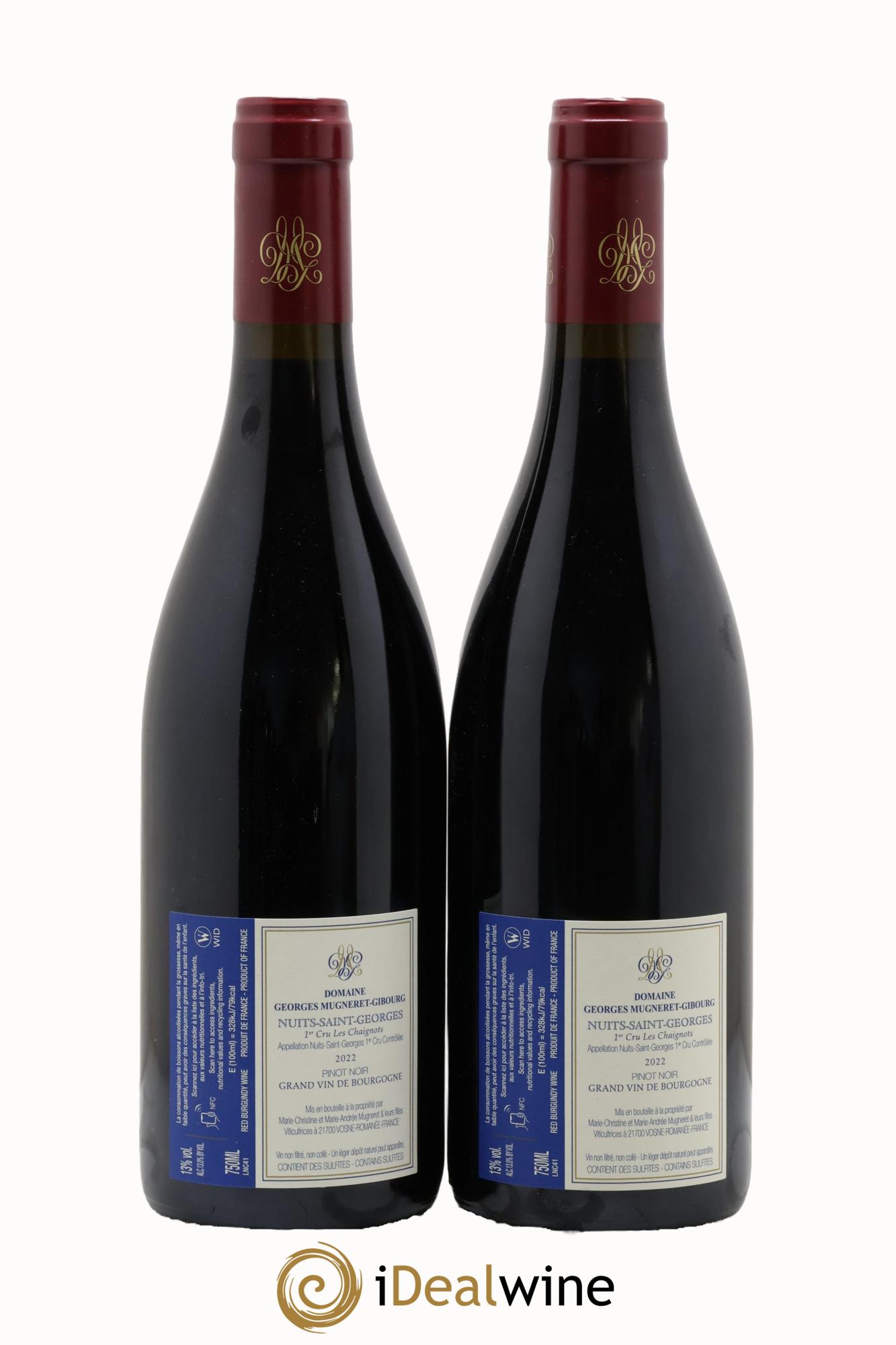 Nuits-Saint-Georges 1er Cru Les Chaignots Mugneret-Gibourg (Domaine) 2022 - Lot de 2 bouteilles - 1