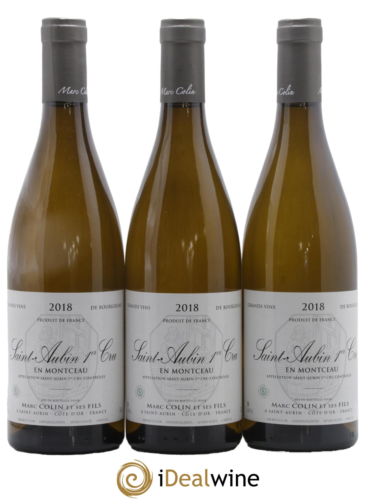 Saint-Aubin 1er Cru En Montceau Marc Colin & Fils 2018 - Lotto di 3 bottiglie - 0