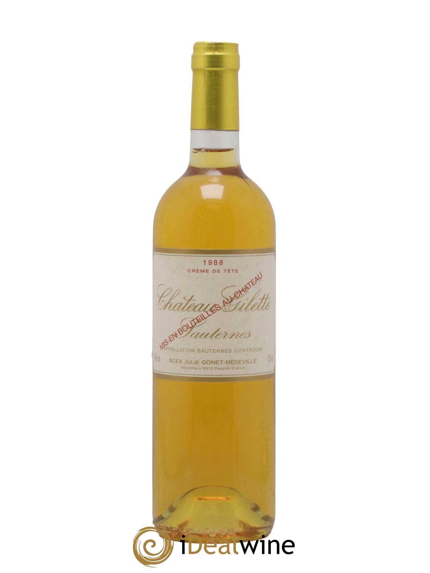 Château Gilette - Crème de Tête 1988 - Lot de 1 bouteille - 0