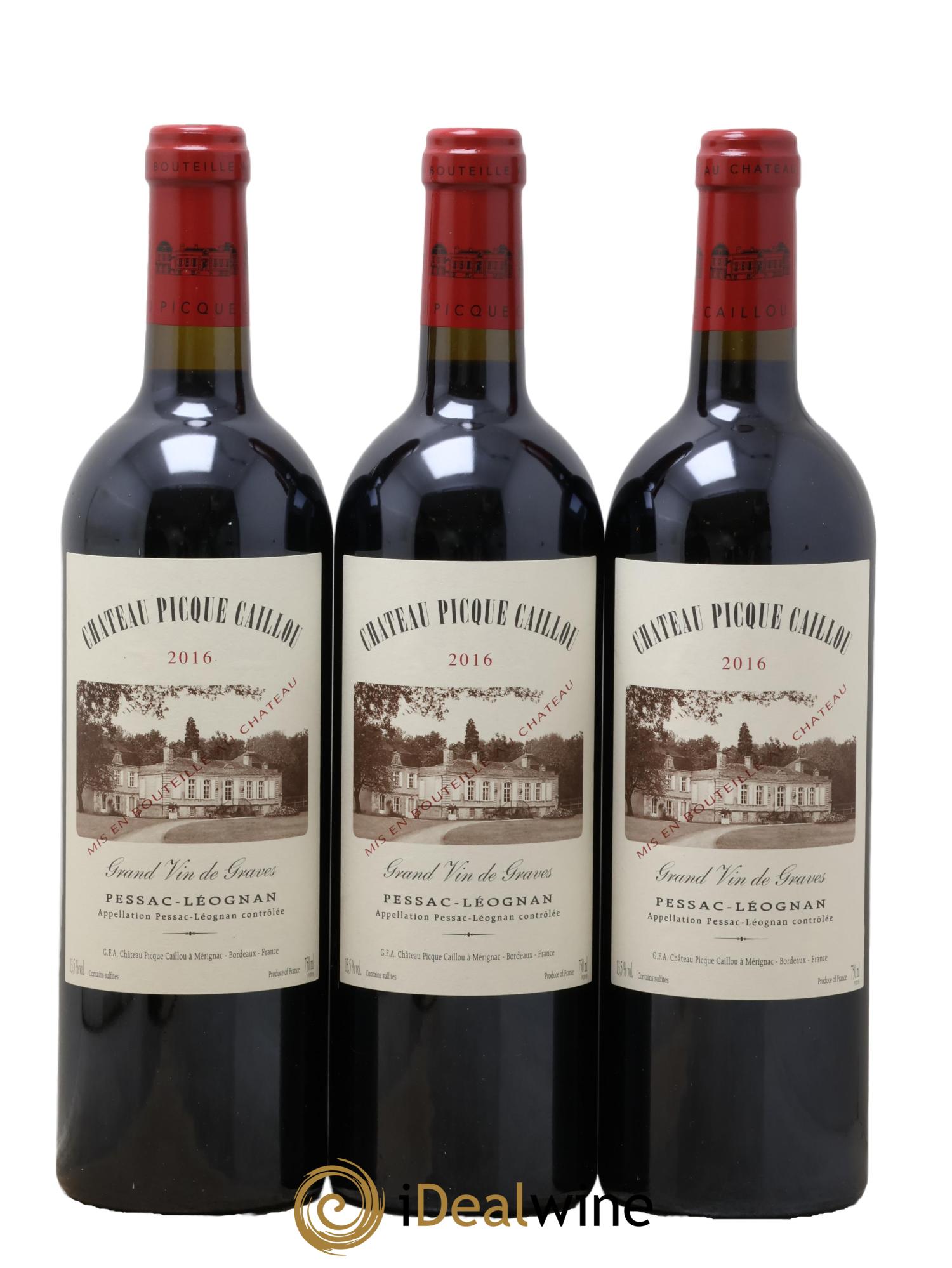 Château Picque Caillou 2016 - Lot of 3 bottles - 0