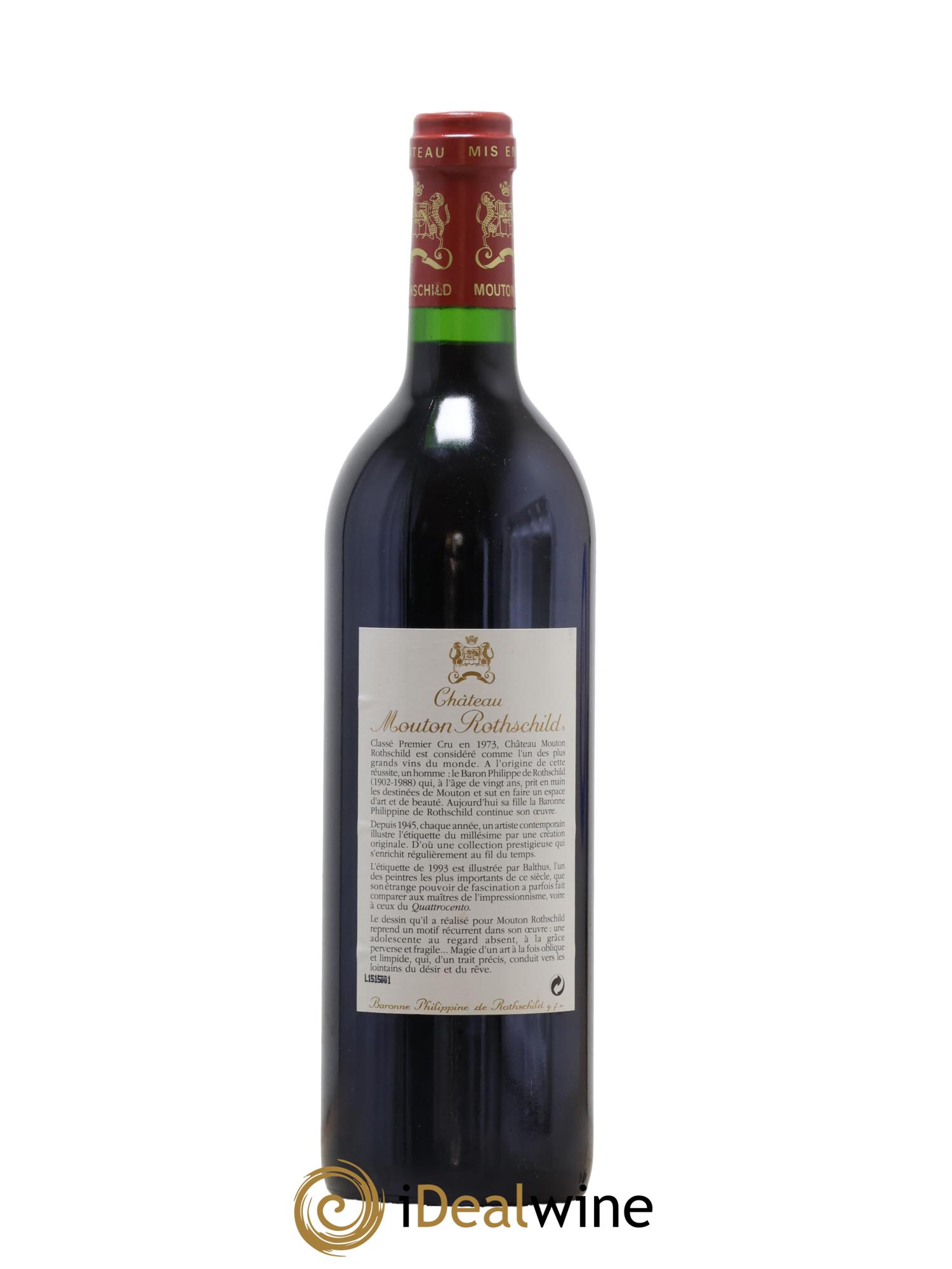 Château Mouton Rothschild 1er Grand Cru Classé 1993 - Lot de 1 bouteille - 2