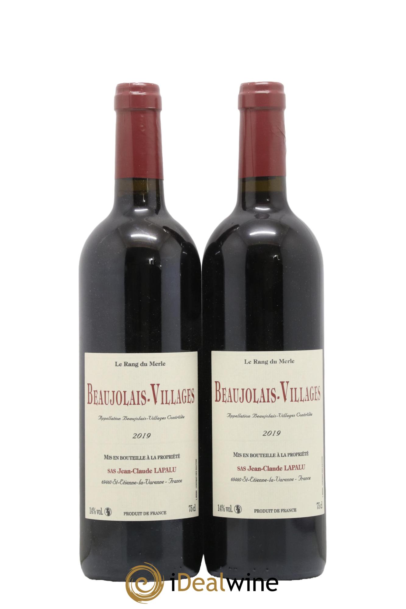 Beaujolais Villages Le Rang du Merle Lapalu 2019 - Lot de 2 bouteilles - 0