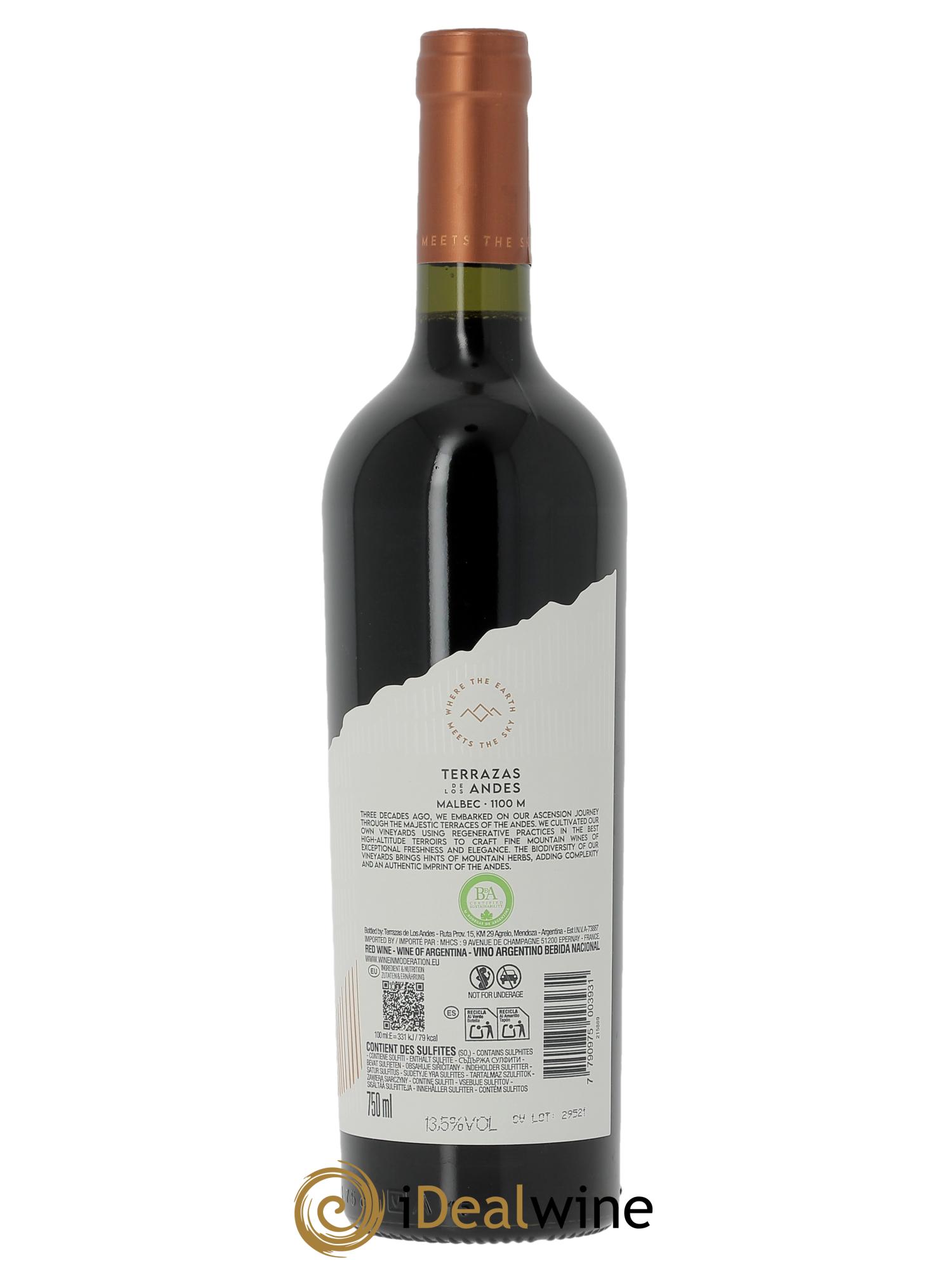 Mendoza Malbec Organic Terrazas de los Andes 2024 - Lot de 1 bouteille - 1