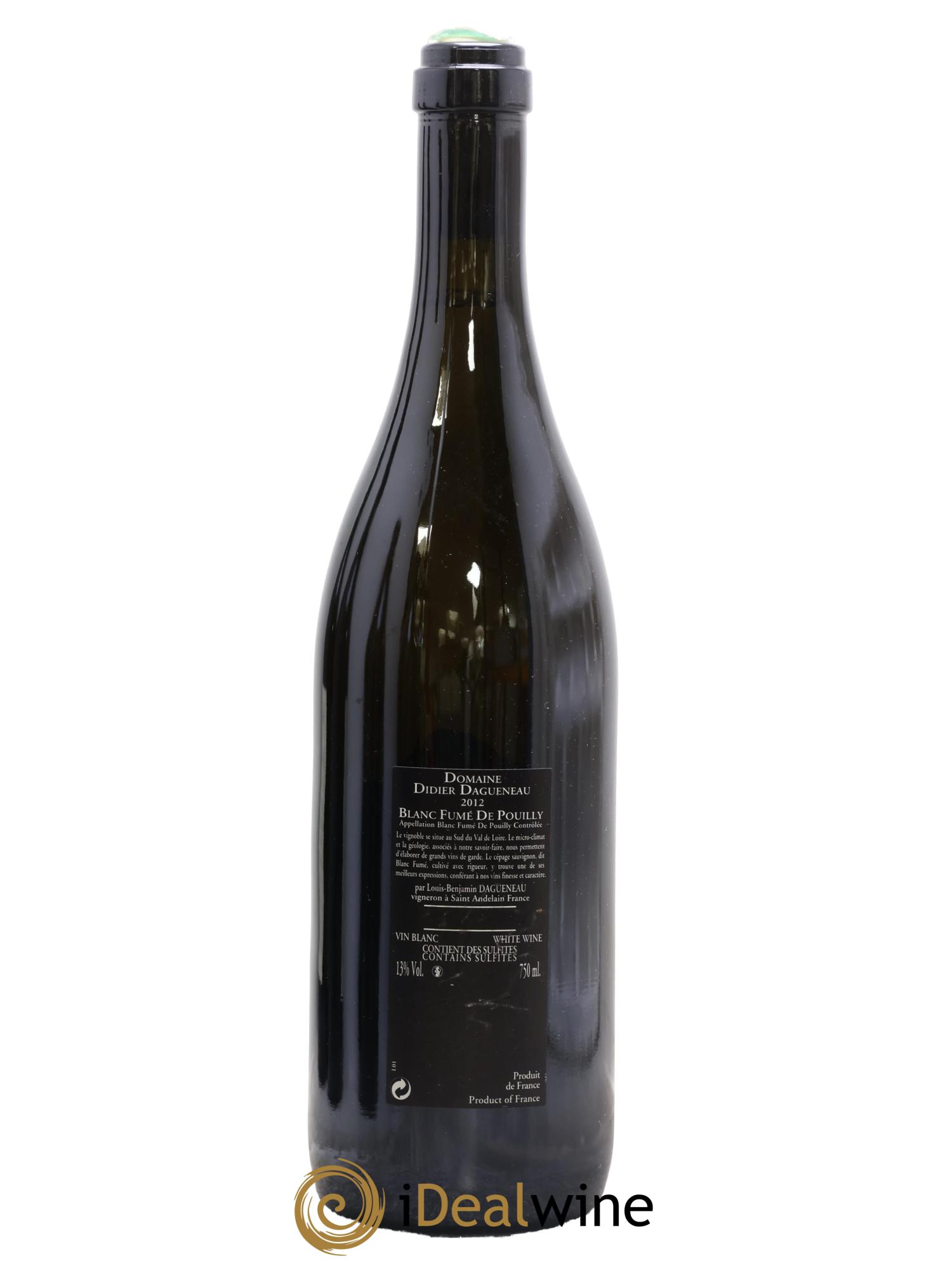 Vin de France (anciennement Pouilly-Fumé) Silex Dagueneau (Domaine Didier - Louis-Benjamin) 2012 - Lot of 1 bottle - 1