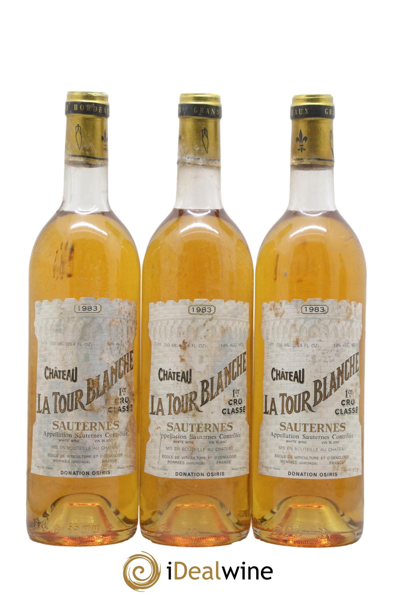 Château la Tour Blanche 1er Grand Cru Classé 1983 - Lotto di 3 bottiglie - 0