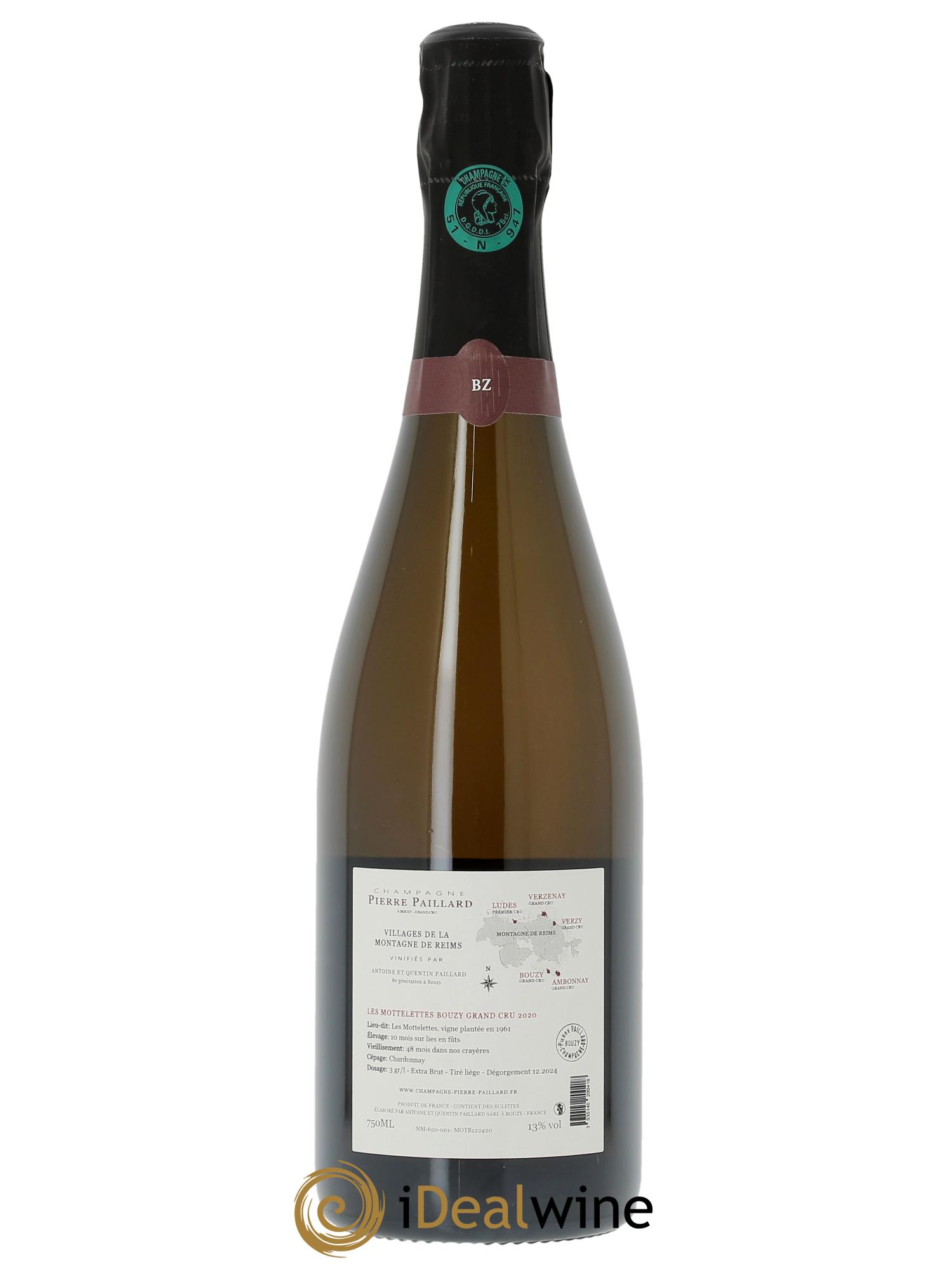 Les Mottelettes Bouzy Grand Cru Extra-Brut Pierre Paillard  2020 - Lot of 1 bottle - 1
