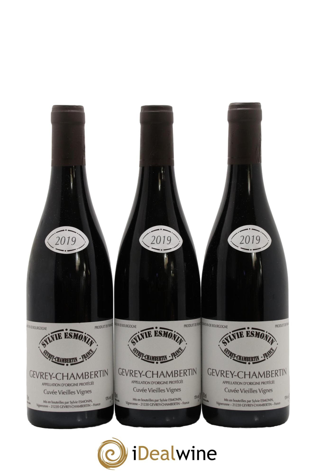 Gevrey-Chambertin Vieilles Vignes Sylvie Esmonin 2019 - Lot de 3 bouteilles - 0