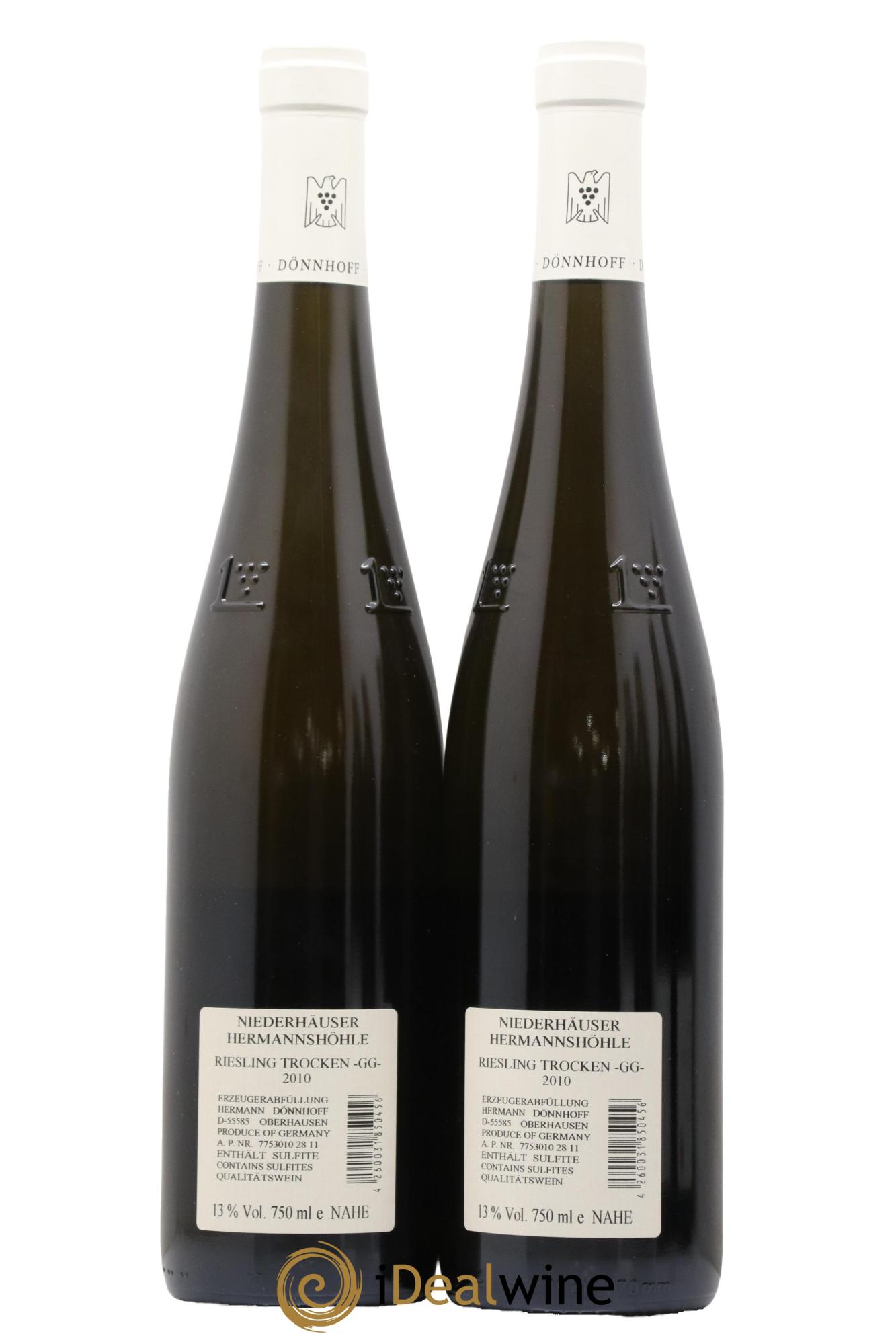 Riesling GG Niederhauser Hermannshohle Trocken Donnhoff 2010 - Lot de 2 bouteilles - 1