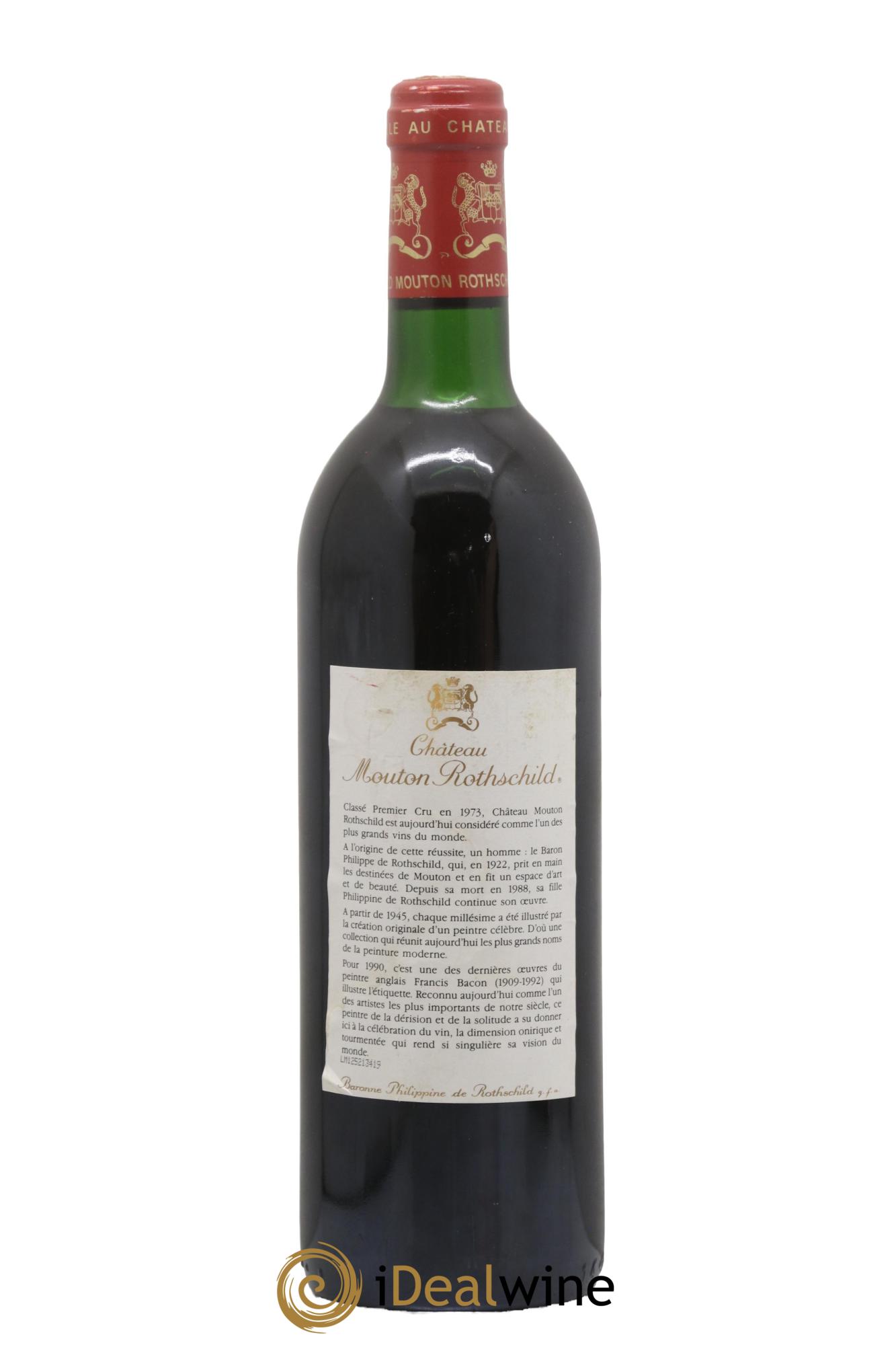 Château Mouton Rothschild 1er Grand Cru Classé 1990 - Lot de 1 bouteille - 1