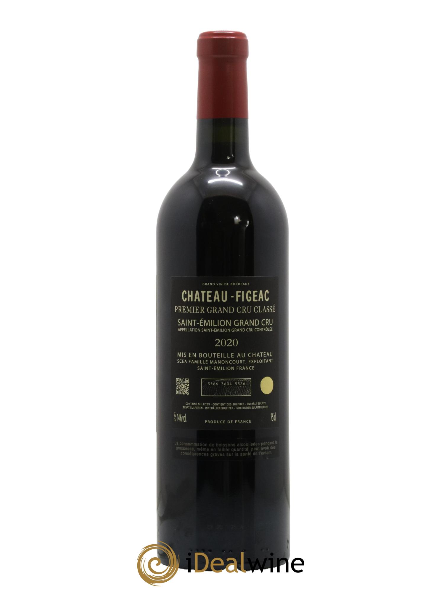 Château Figeac 1er Grand Cru Classé A 2020 - Lot de 1 bouteille - 1